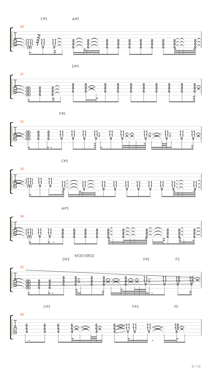 War吉他谱
