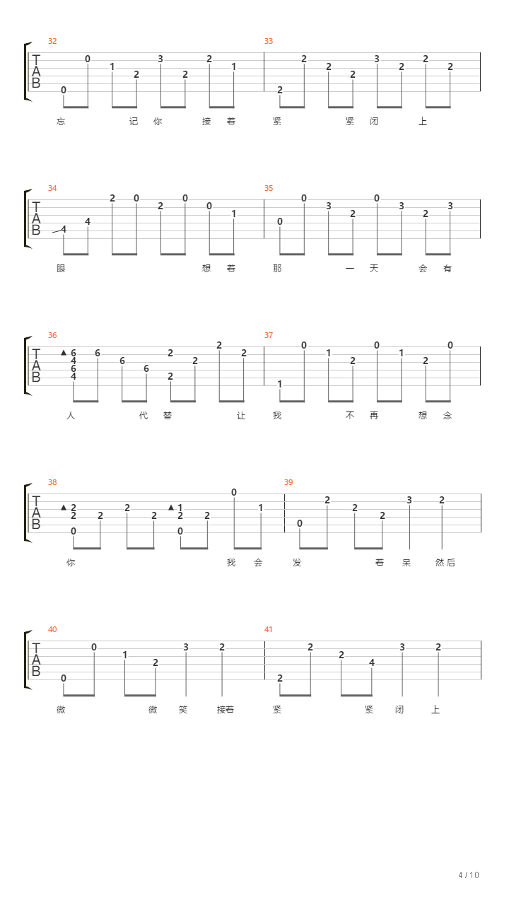 轨迹(GTP清音吉他)吉他谱