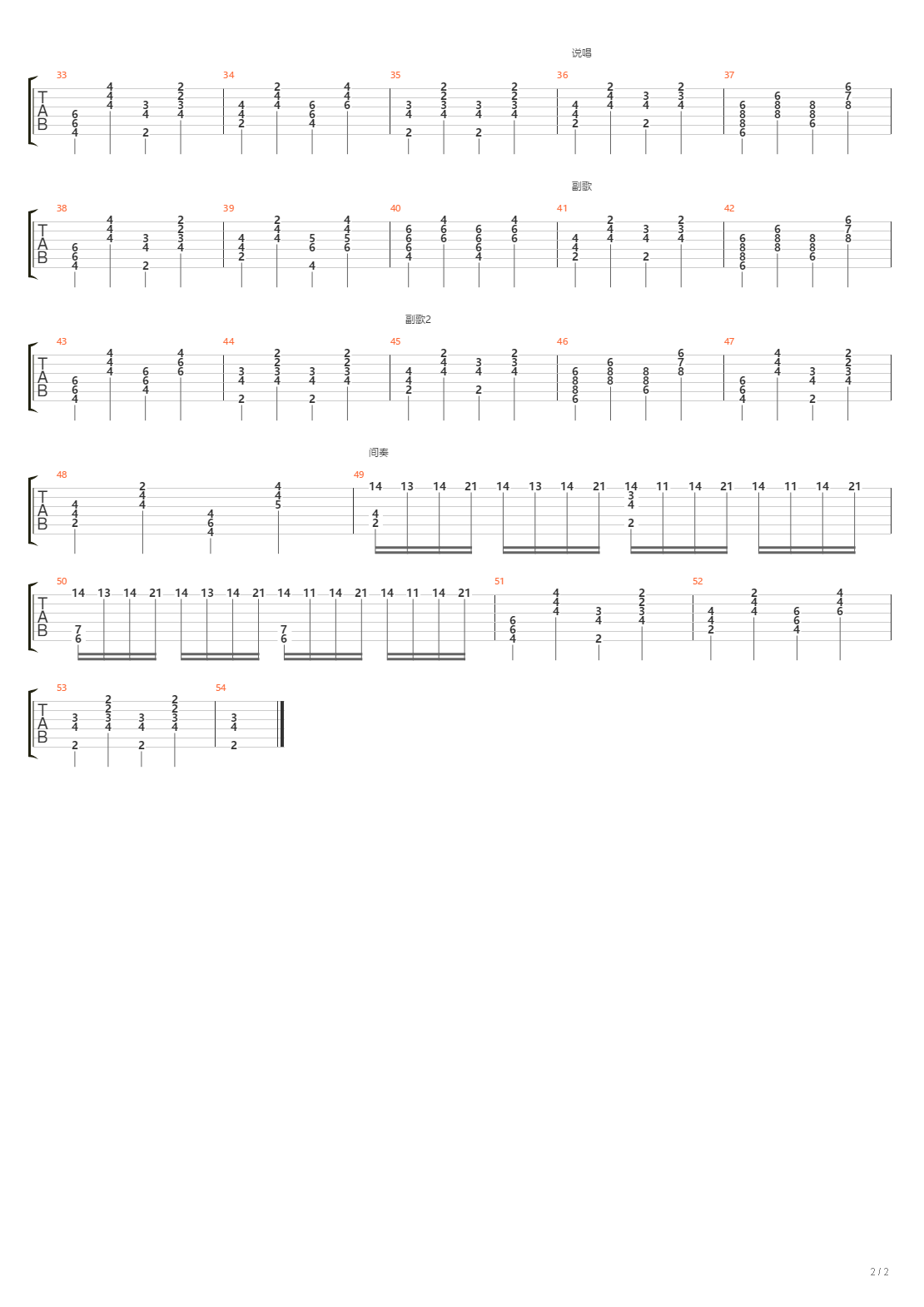 跳楼机（乐队谱）吉他谱