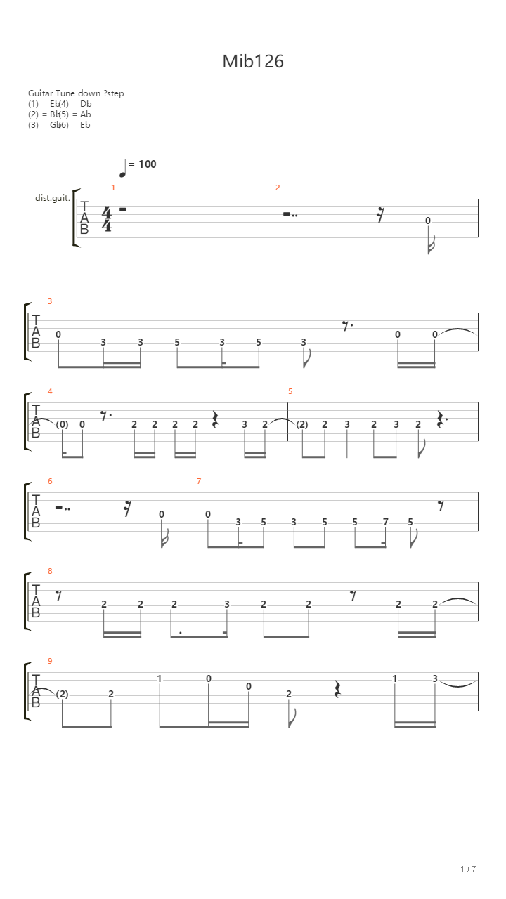Mib126吉他谱