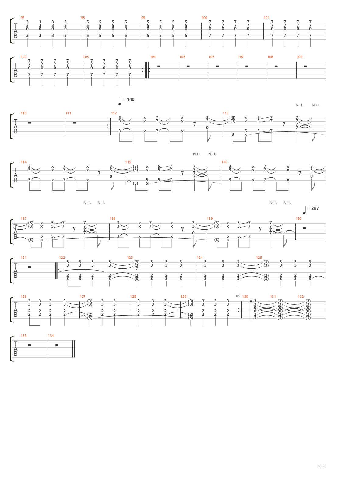 eF吉他谱