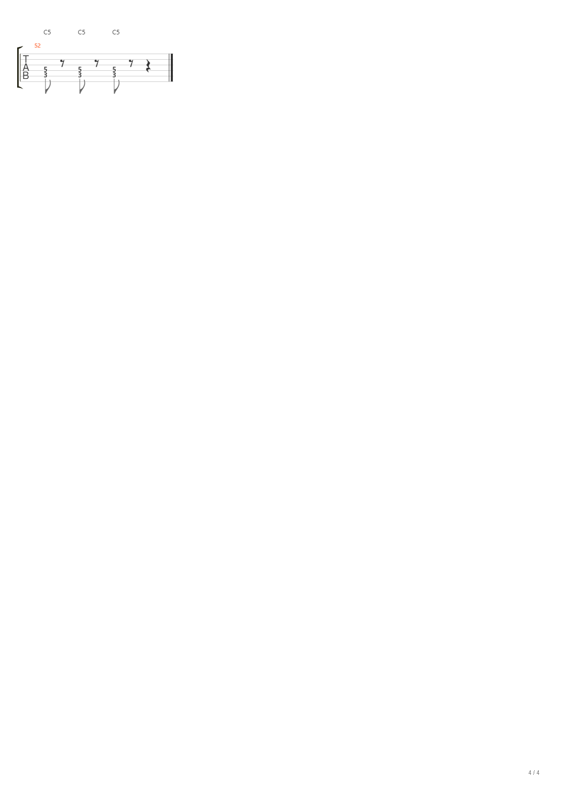 节奏小师（金属版C调）吉他谱