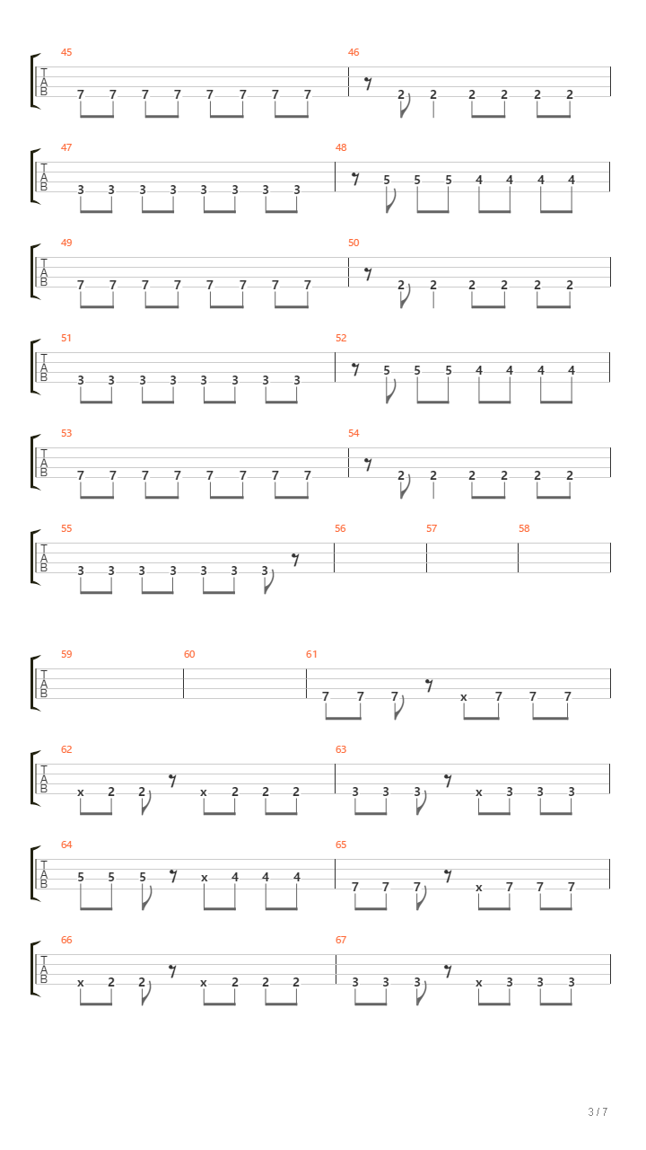 sad melody（贝斯谱）吉他谱