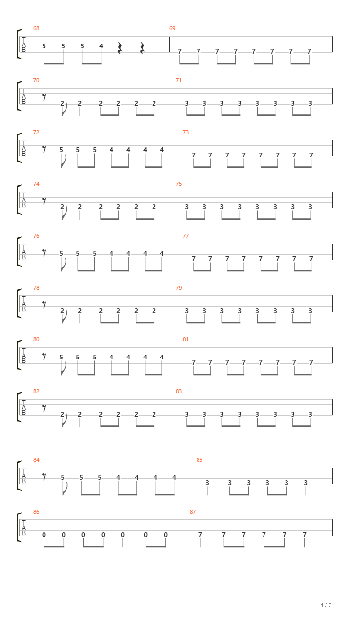 sad melody（贝斯谱）吉他谱