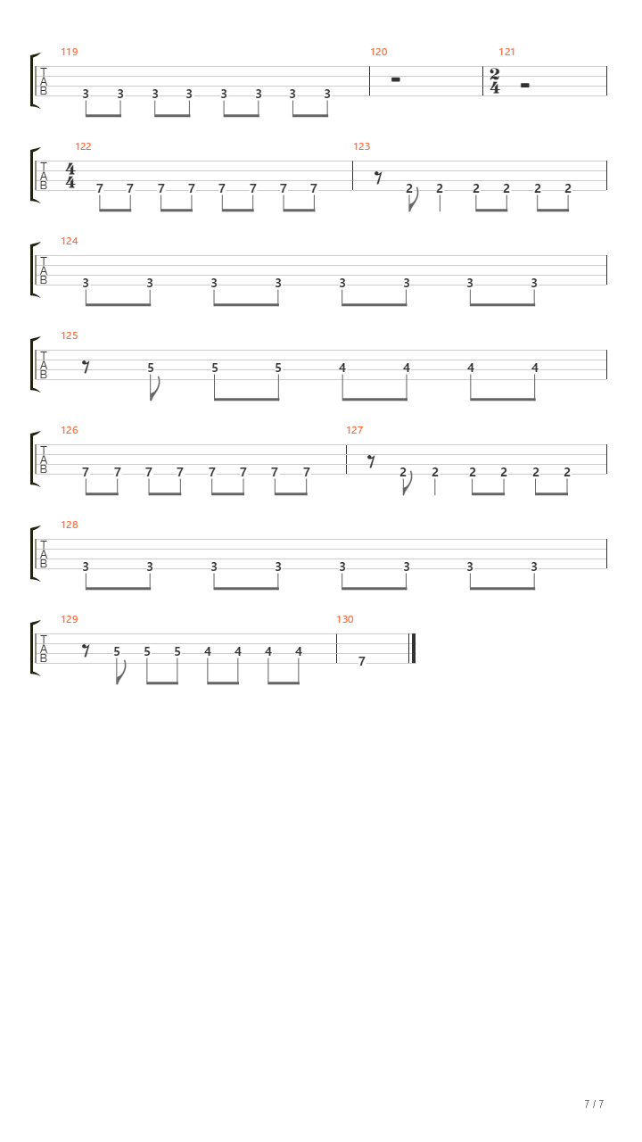 sad melody（贝斯谱）吉他谱