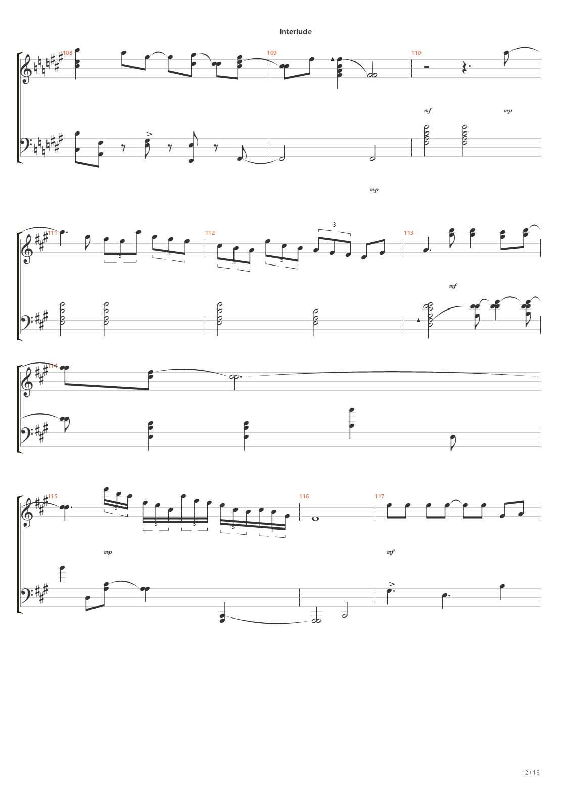 缘之空 - 比翼の羽根 ver.piano （纯钢琴版）吉他谱