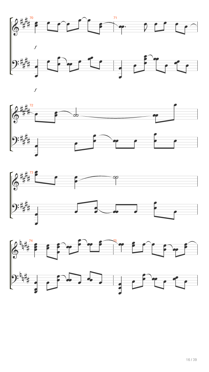 缘之空 - 比翼の羽根 ver.piano (纯钢琴版)吉他谱
