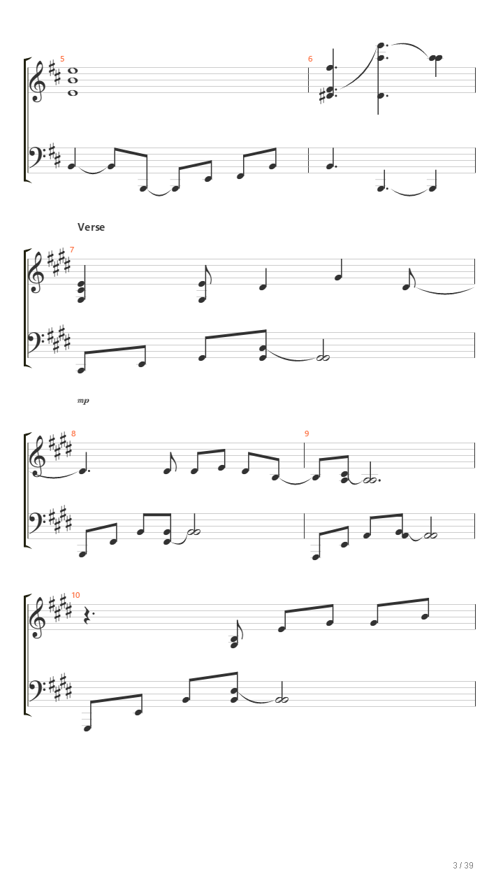 缘之空 - 比翼の羽根 ver.piano (纯钢琴版)吉他谱