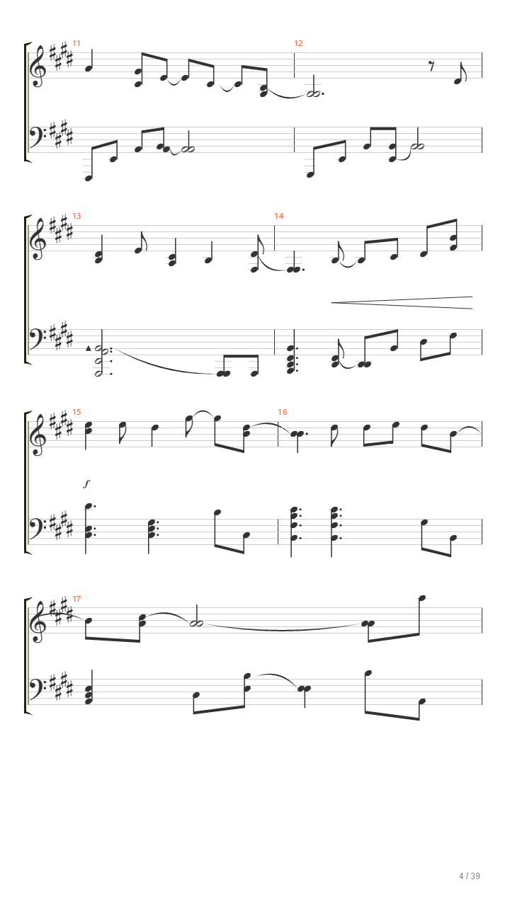 缘之空 - 比翼の羽根 ver.piano (纯钢琴版)吉他谱