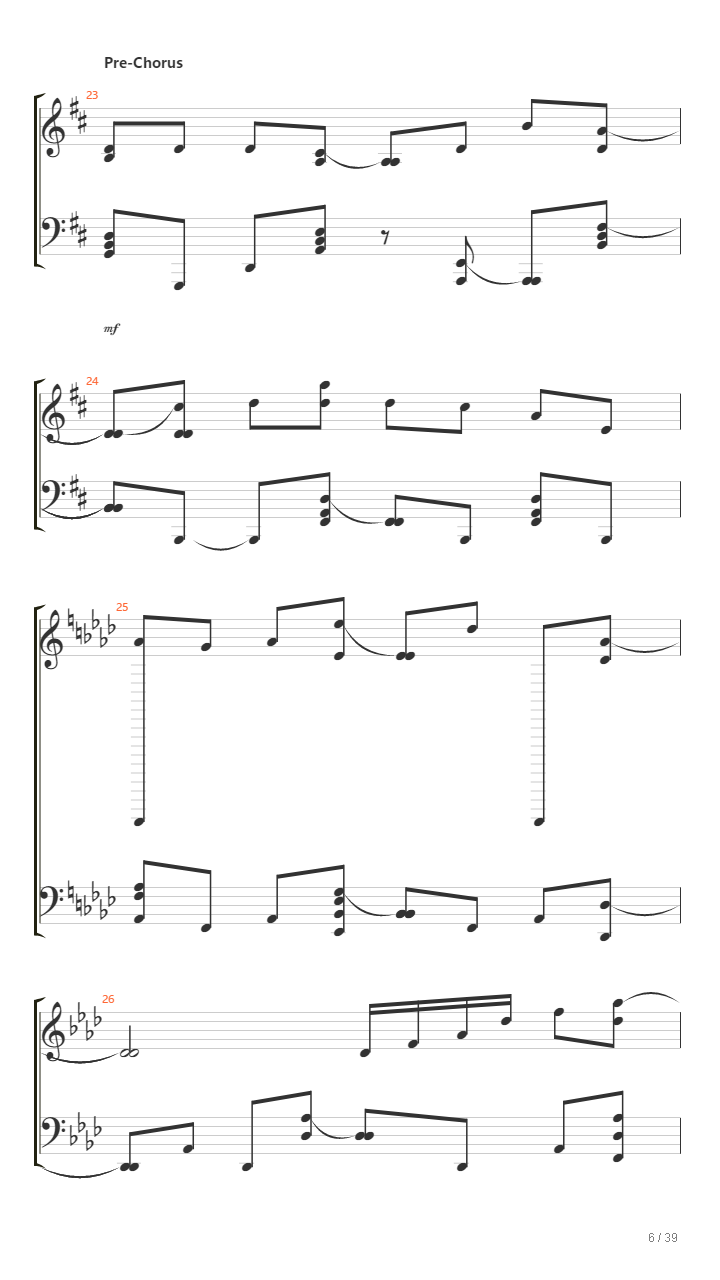 缘之空 - 比翼の羽根 ver.piano (纯钢琴版)吉他谱