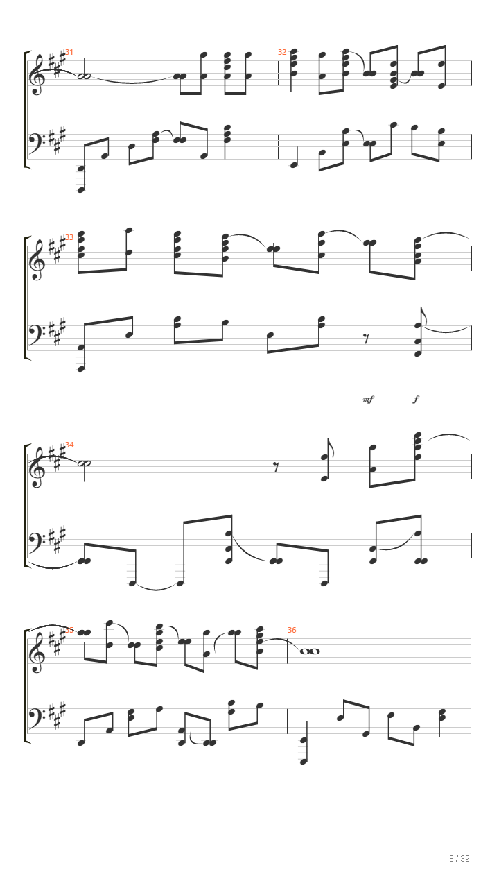 缘之空 - 比翼の羽根 ver.piano (纯钢琴版)吉他谱