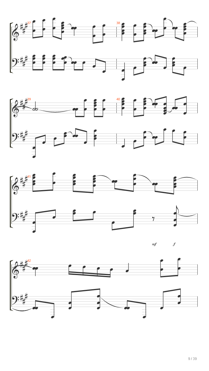 缘之空 - 比翼の羽根 ver.piano (纯钢琴版)吉他谱