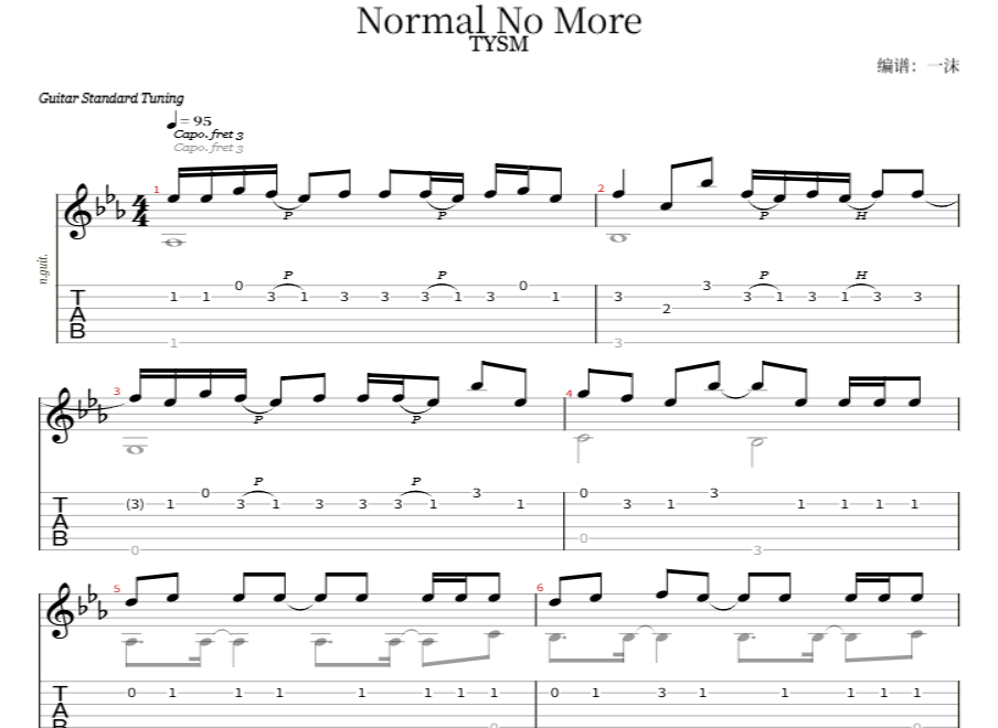 Normal No More吉他谱预览