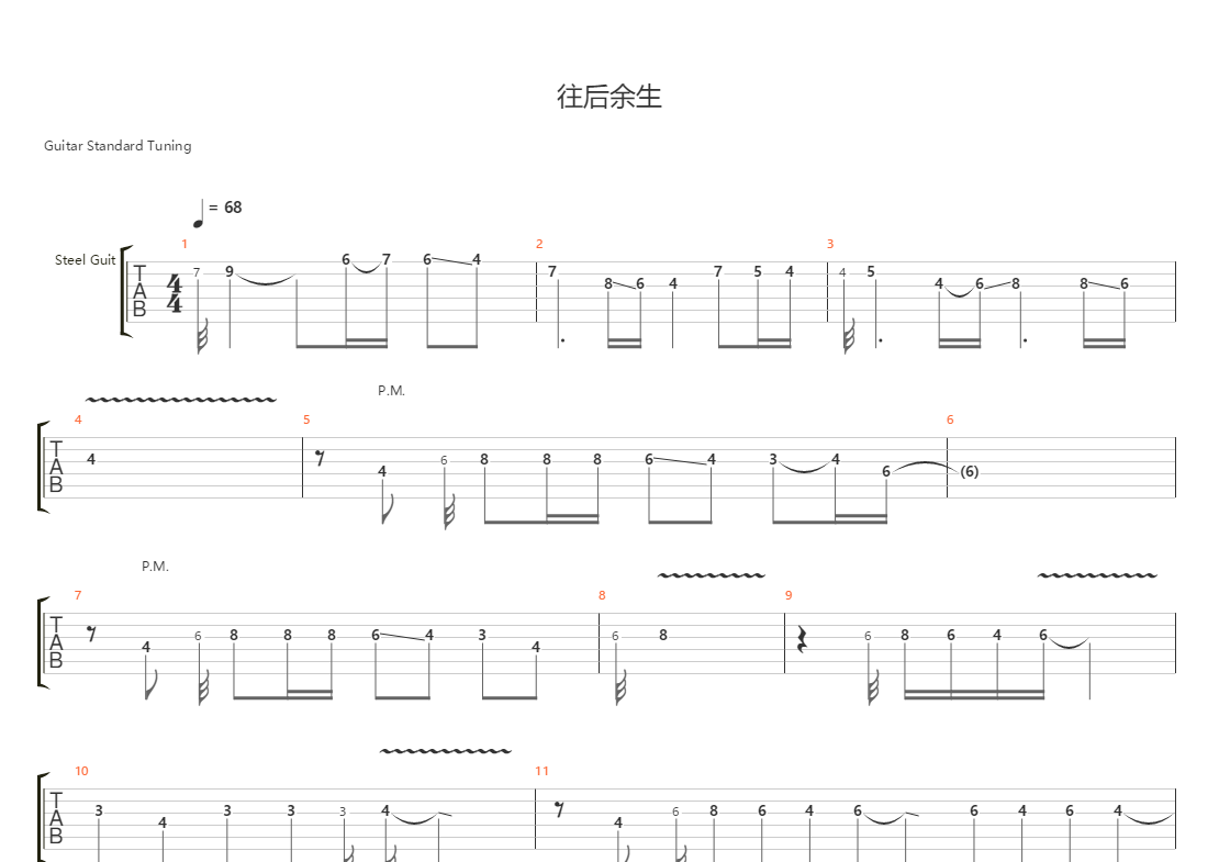 往后余生电吉他版