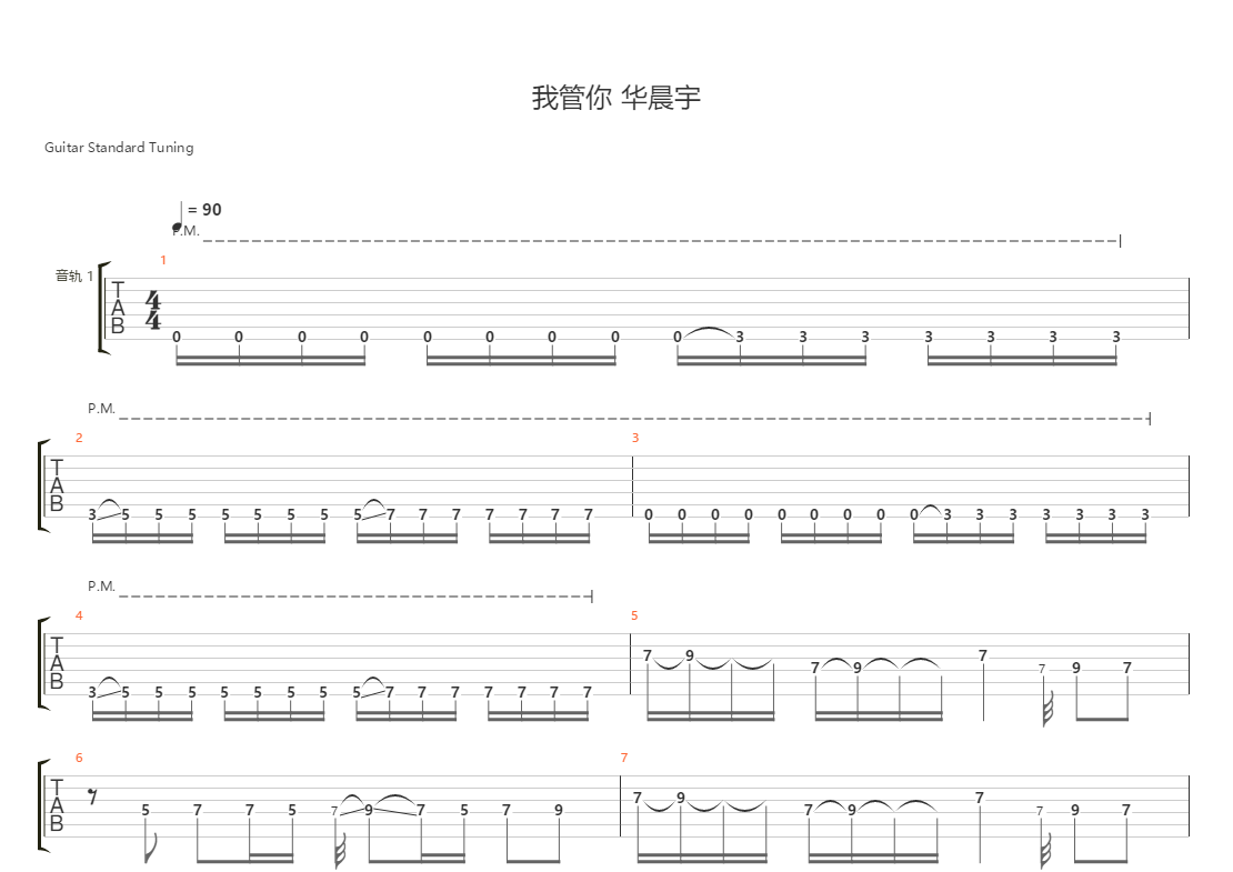 我管你吉他谱(gtp谱,独奏)_华晨宇 吉他社