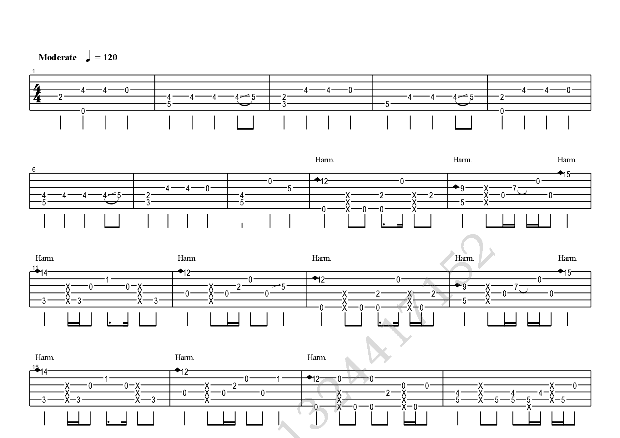 in the end(指弹)吉他谱(pdf谱,指弹)_linkin park(林肯公园) - 吉他