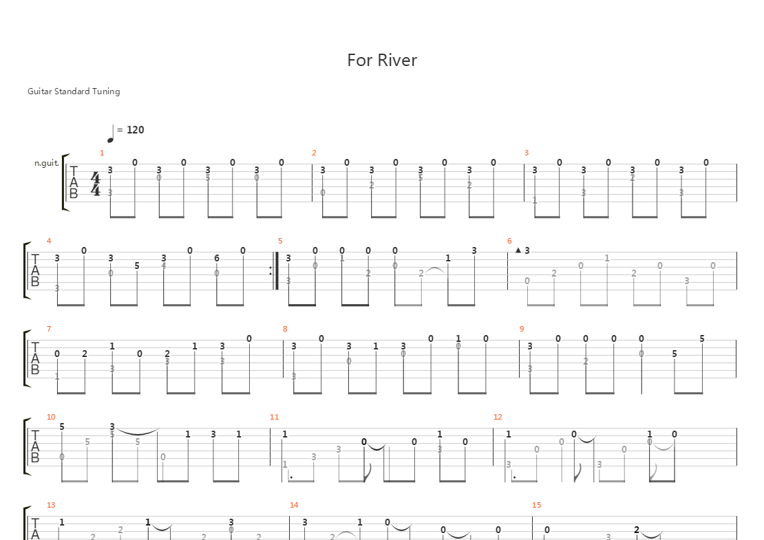 to the moon(去月球) - for river吉他谱(gtp谱,钢琴谱)_动漫游戏(acg
