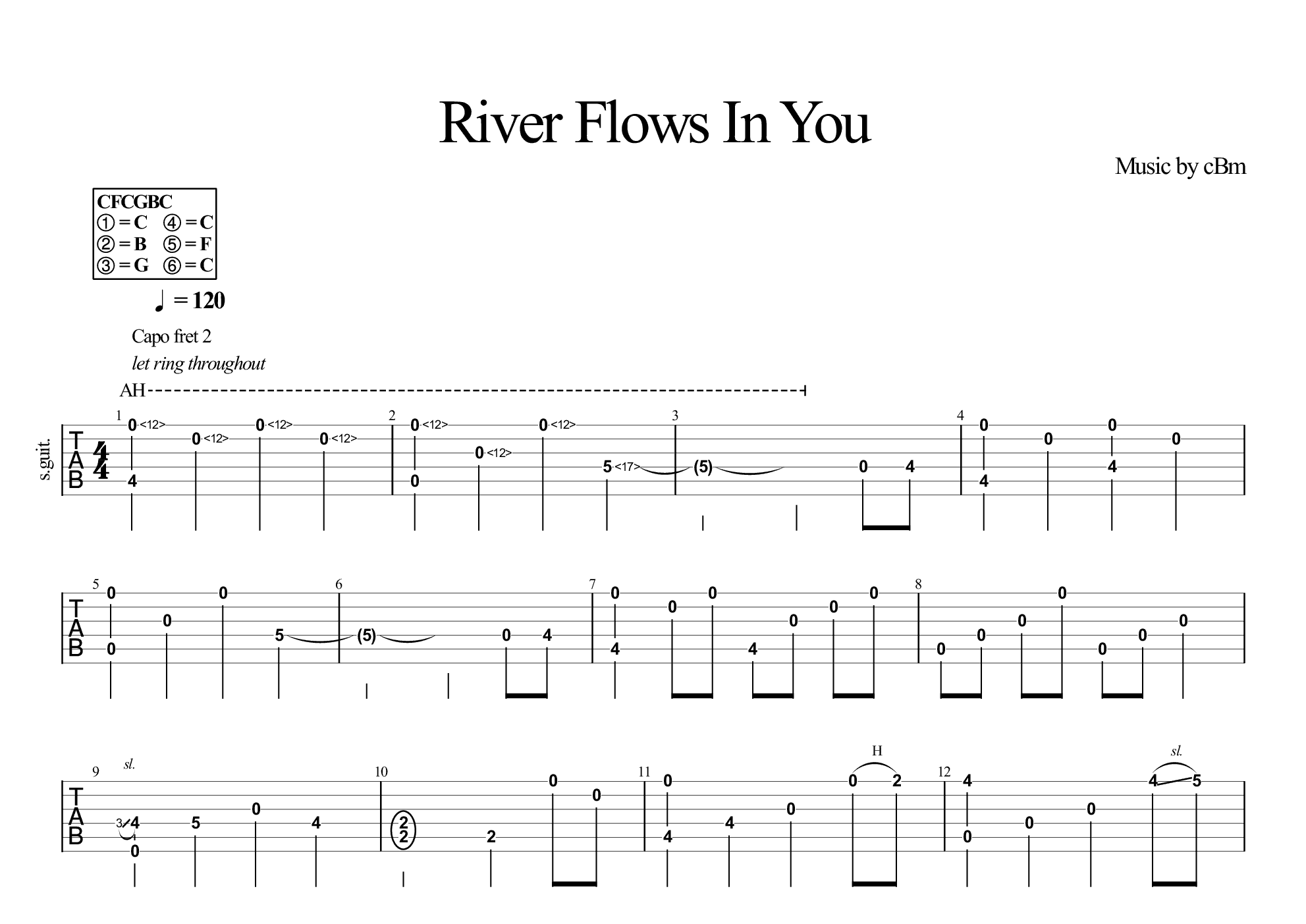 相关吉他谱歌曲river flows in you (10)river flows in youkiss the