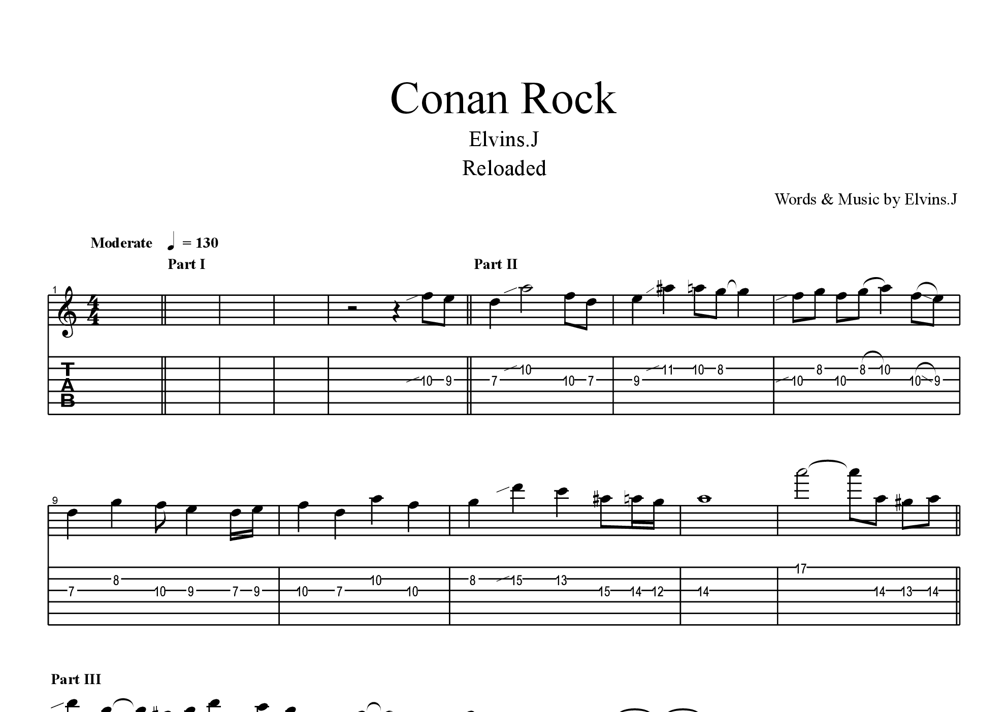 主音吉他pdfconanrockelvinsj名侦探柯南主题曲摇滚版