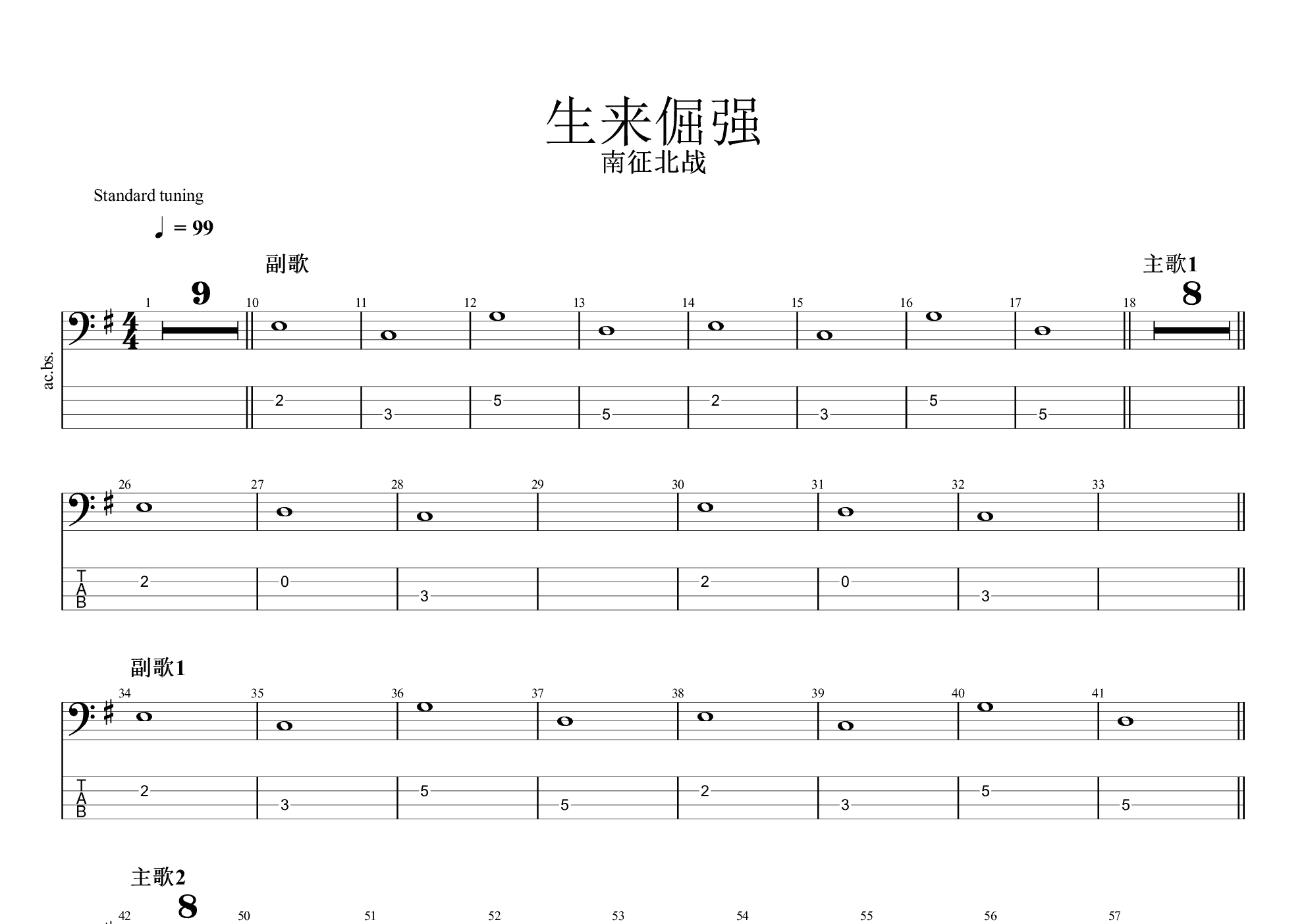 吉他谱(pdf谱,钢琴,solo,贝斯)