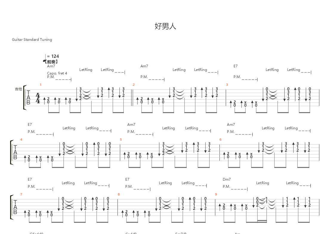 好男人(一把吉他改编版)吉他谱(gtp谱)_张镐哲 - 吉他社