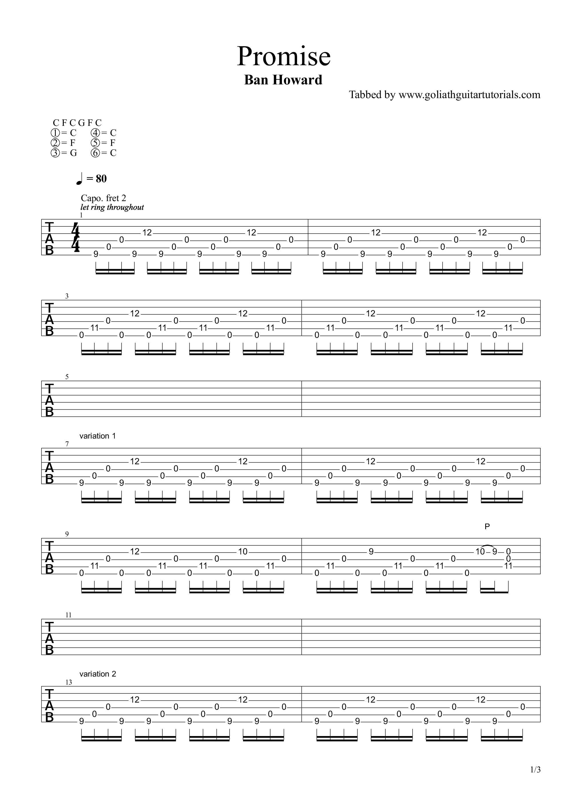 Promise吉他谱1