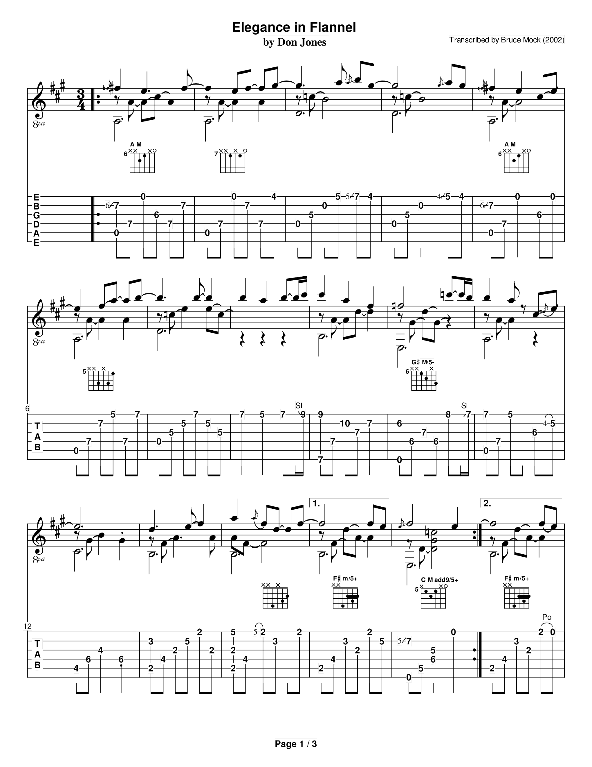 Elegance In Flannel（优雅的法兰绒）吉他谱1