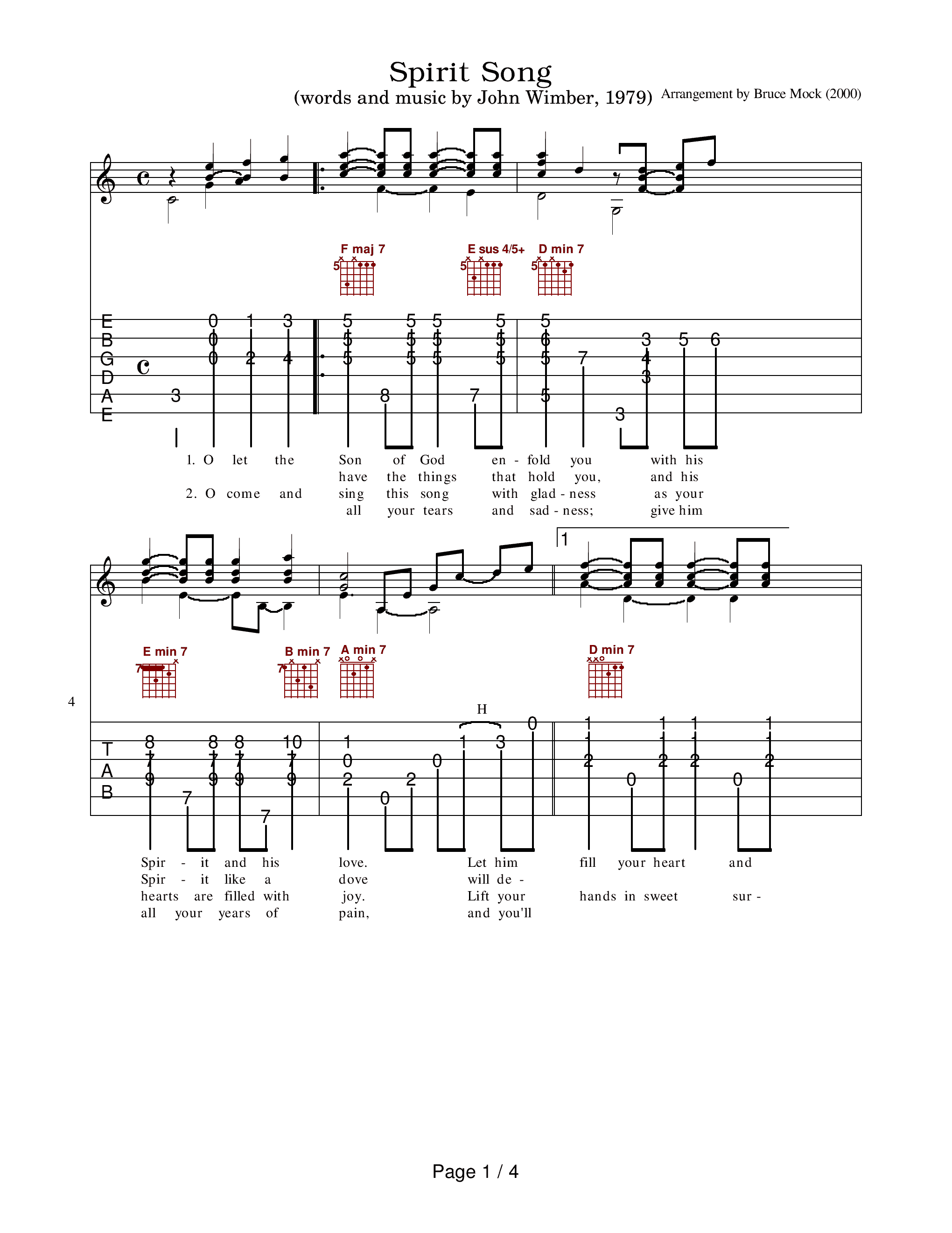 Spirit Song吉他谱1