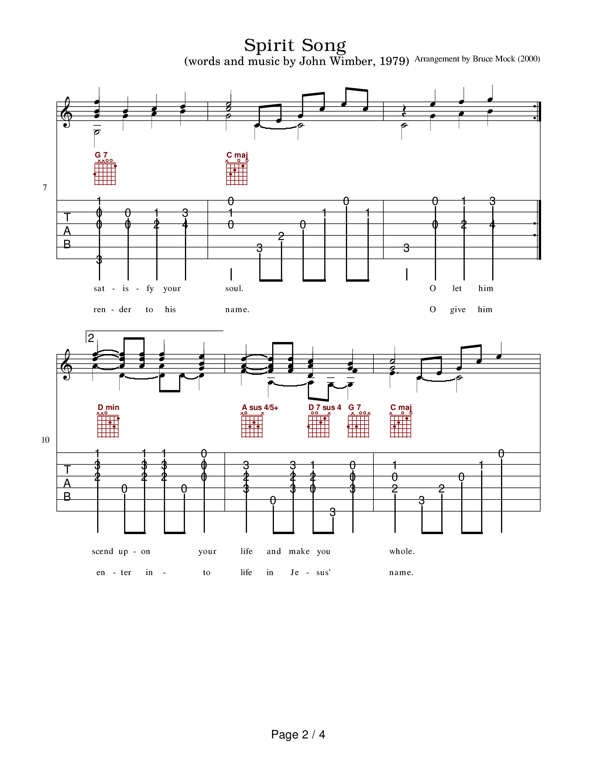 Spirit Song吉他谱2