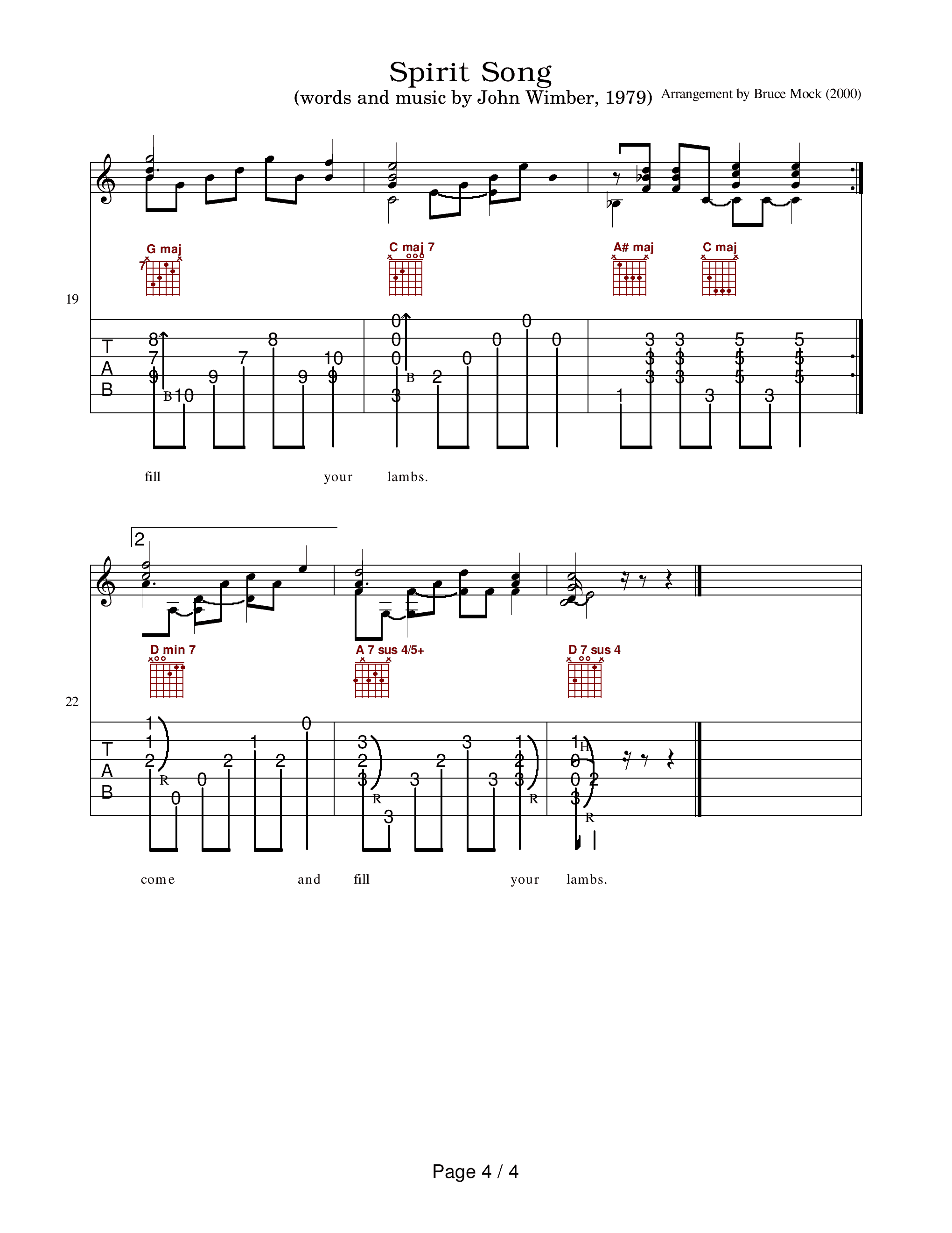 Spirit Song吉他谱4