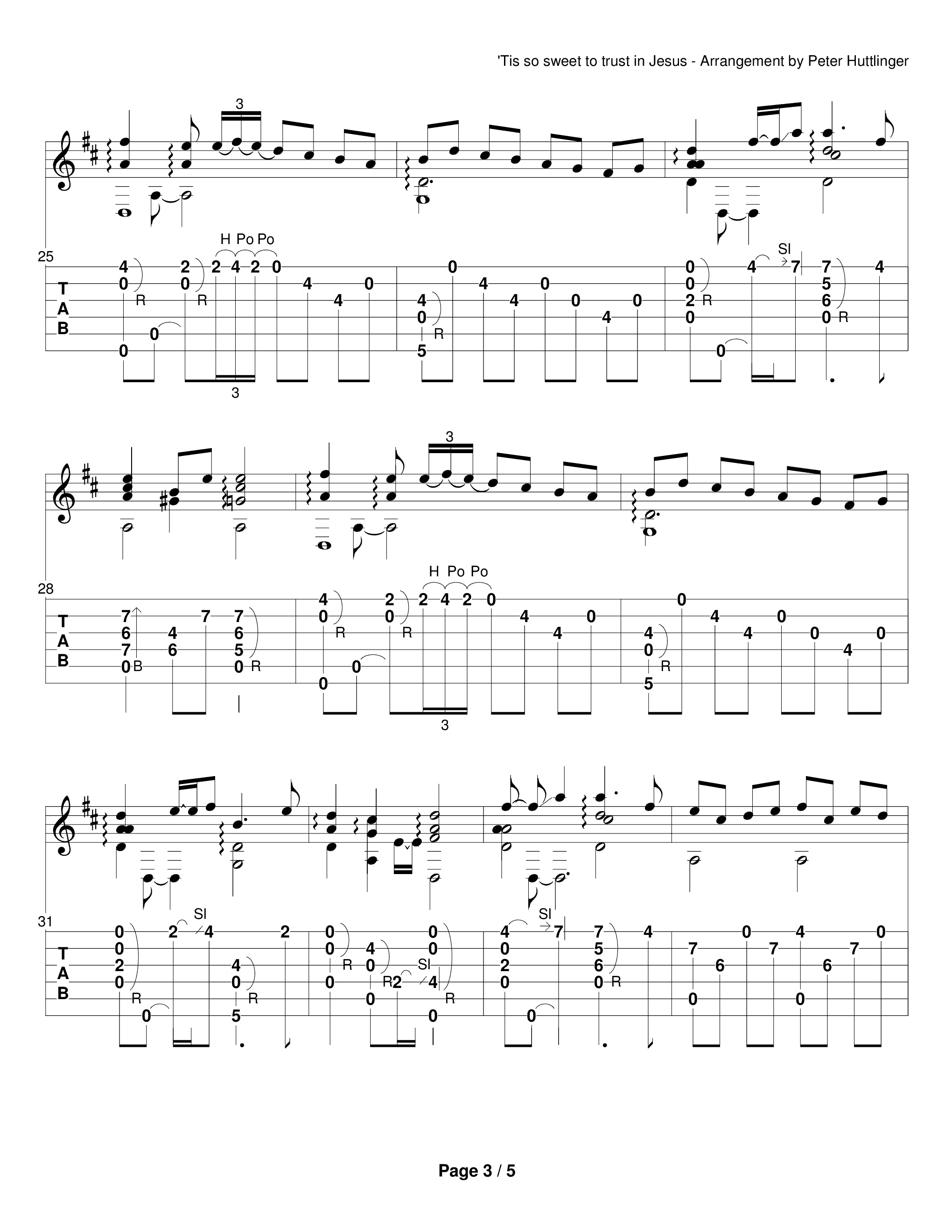 Tis So Sweet To Trust in Jesus吉他谱3