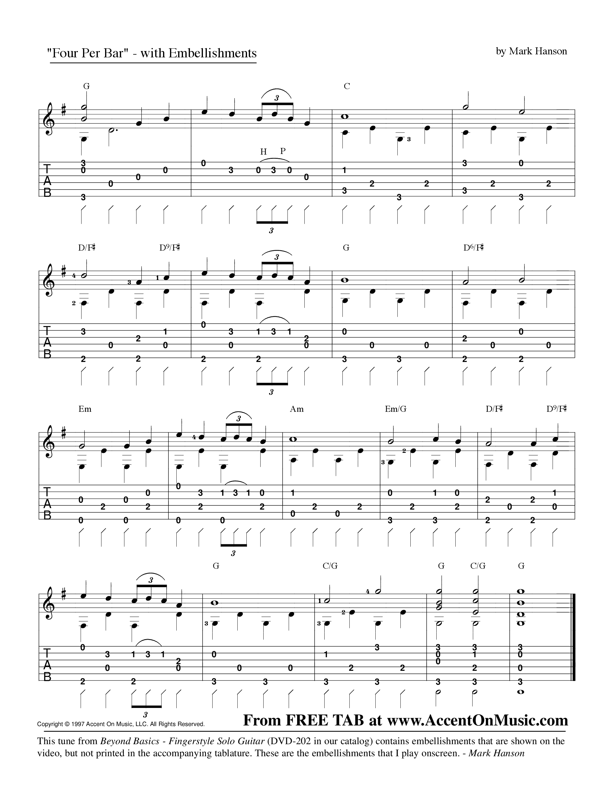 Four Per Bar吉他谱1