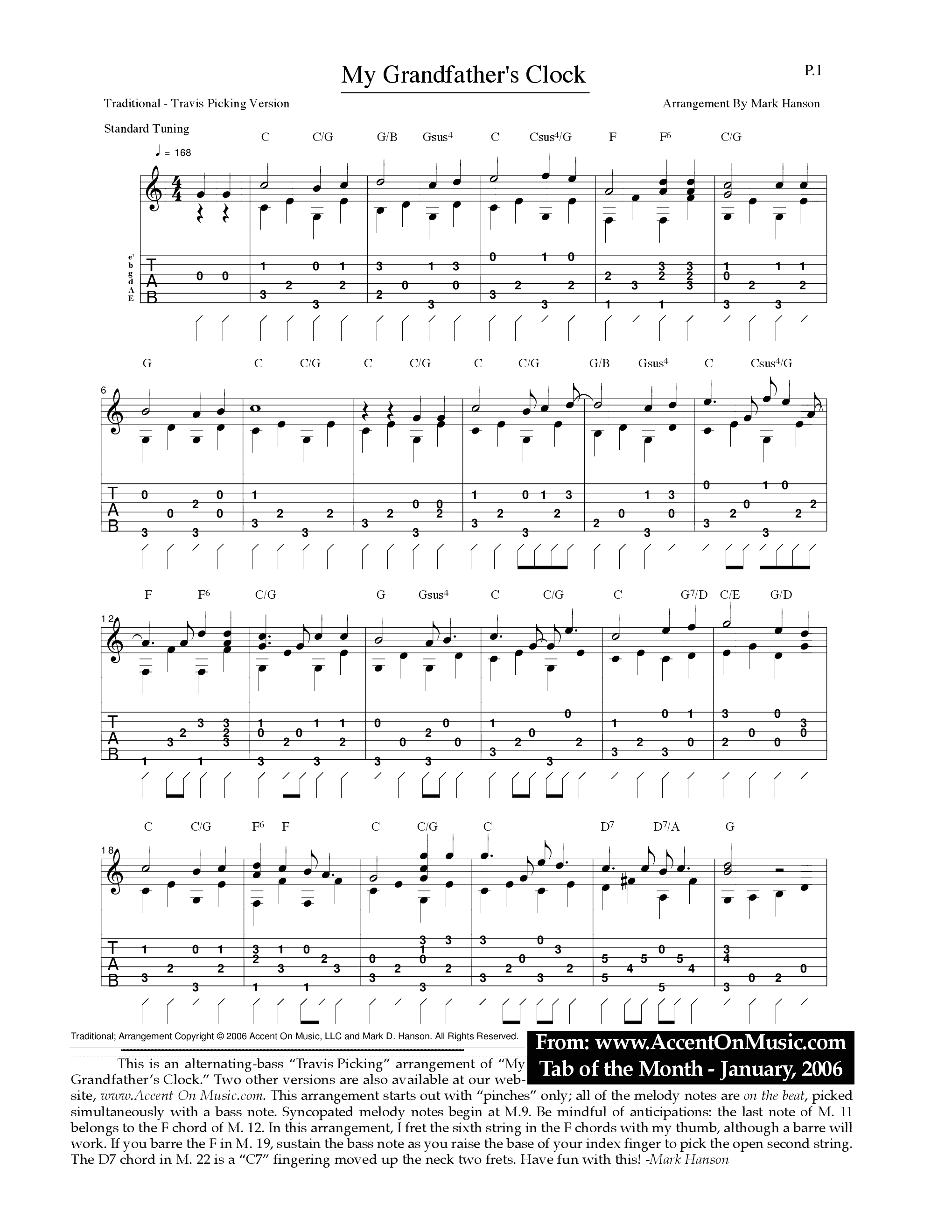Grandfather’s Clock Travis吉他谱1