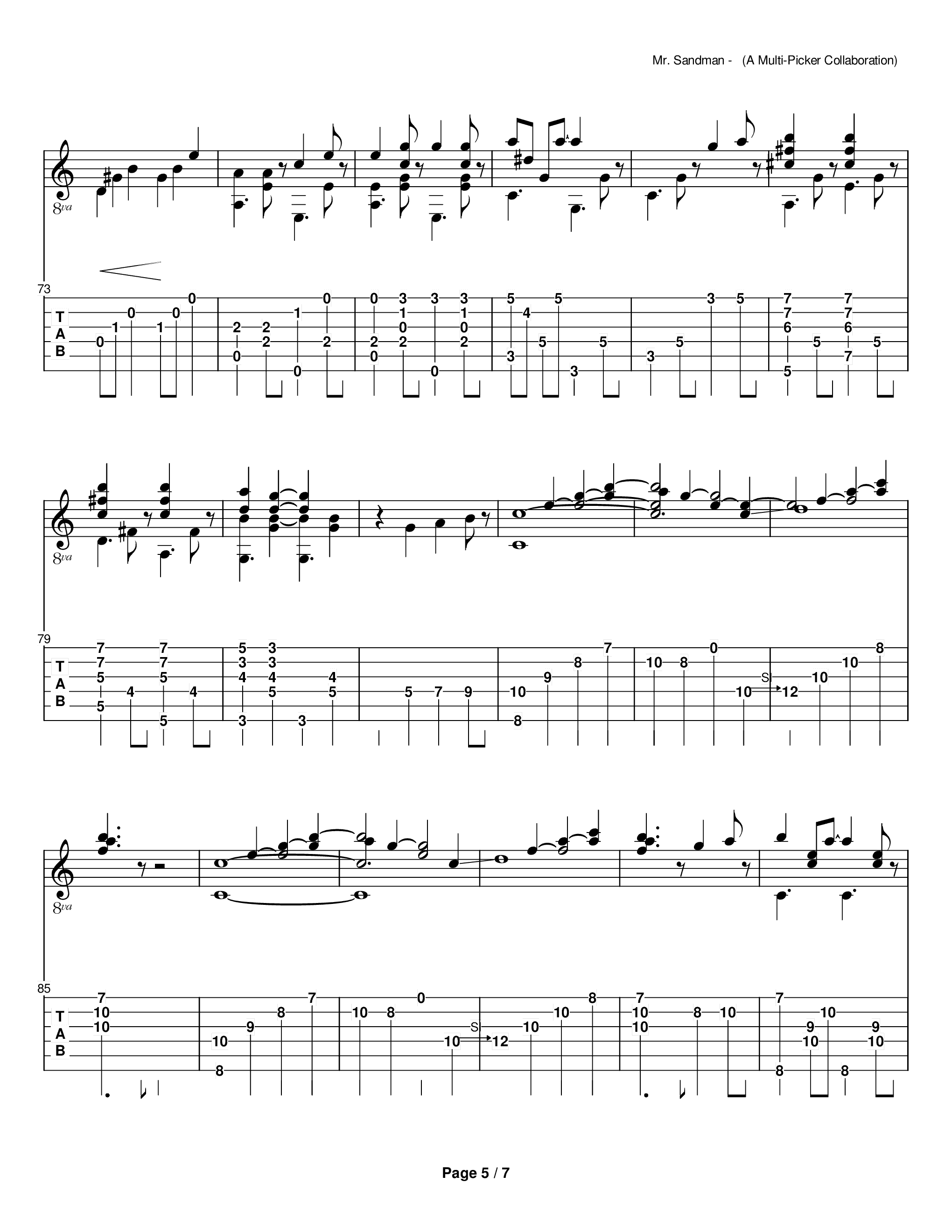 Mr Sandman吉他谱5