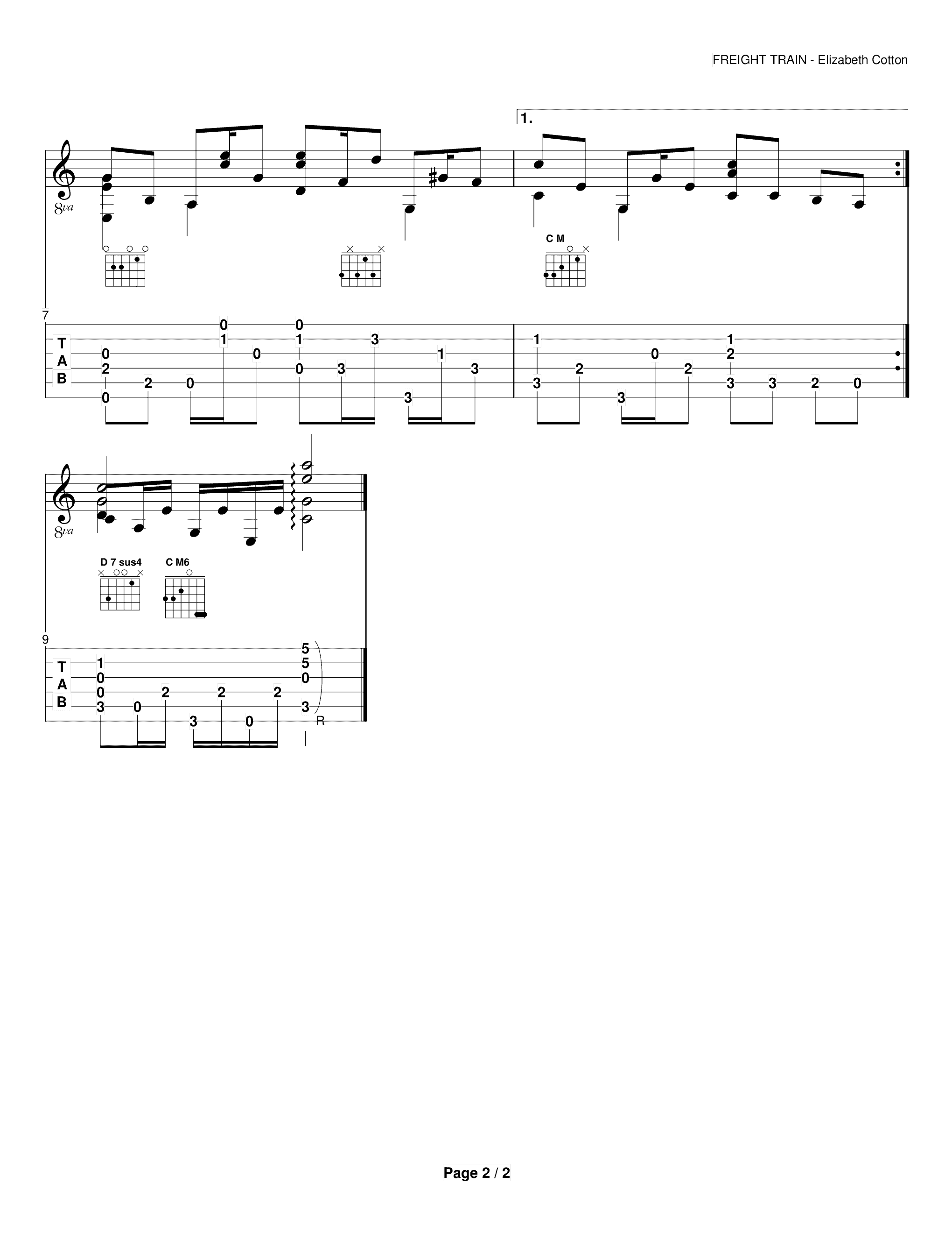 Freight Train吉他谱2