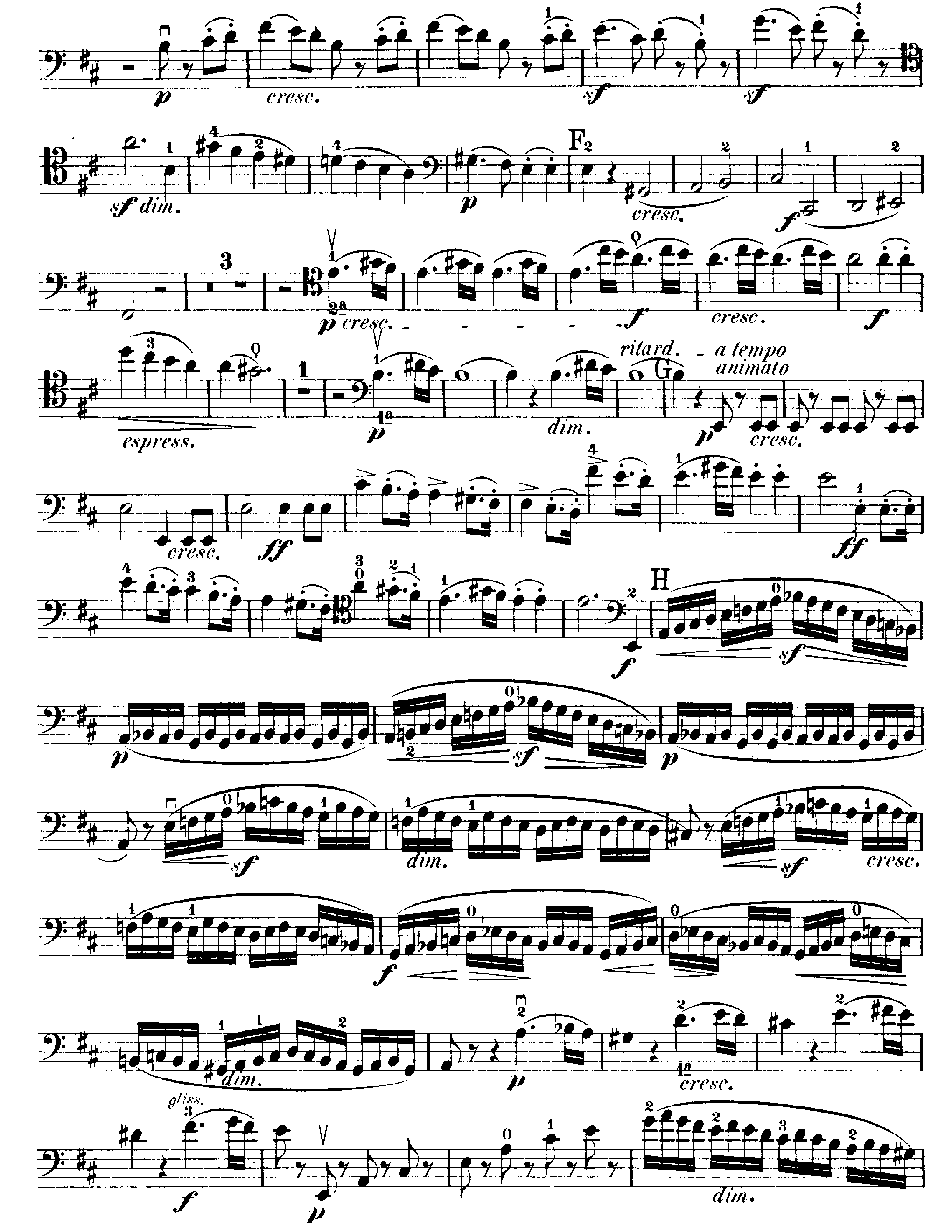 Felix Mendelssohn: Cello Sonata No.2 in D major Op.58 - 1. Allegro assai vivace吉他谱10