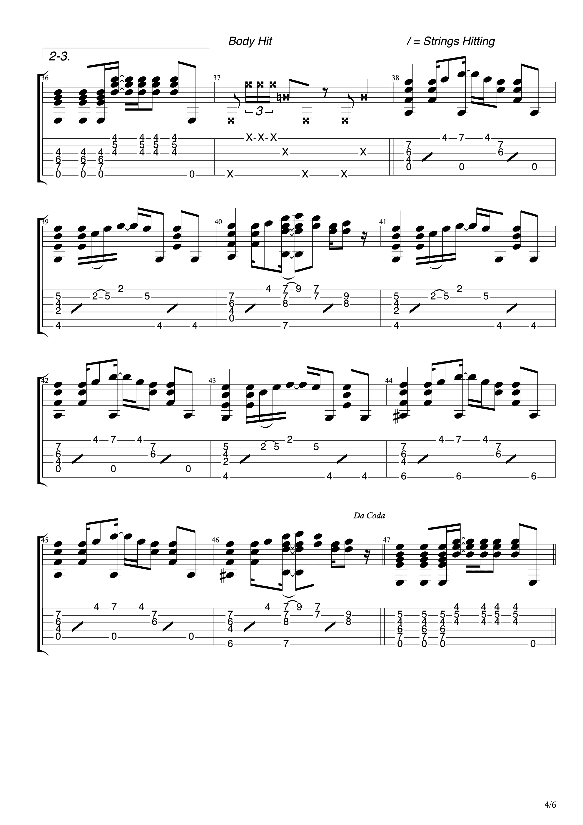 花火G调六线吉他谱-虫虫吉他谱免费下载