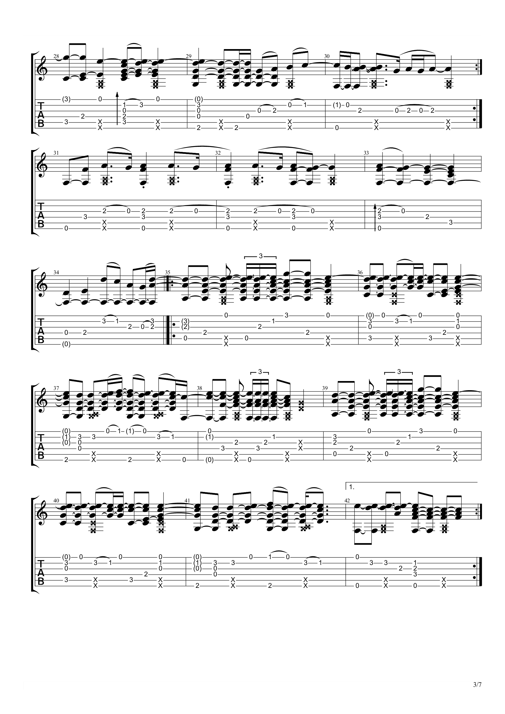 Counting Stars(James Bartholomew改编)吉他谱3