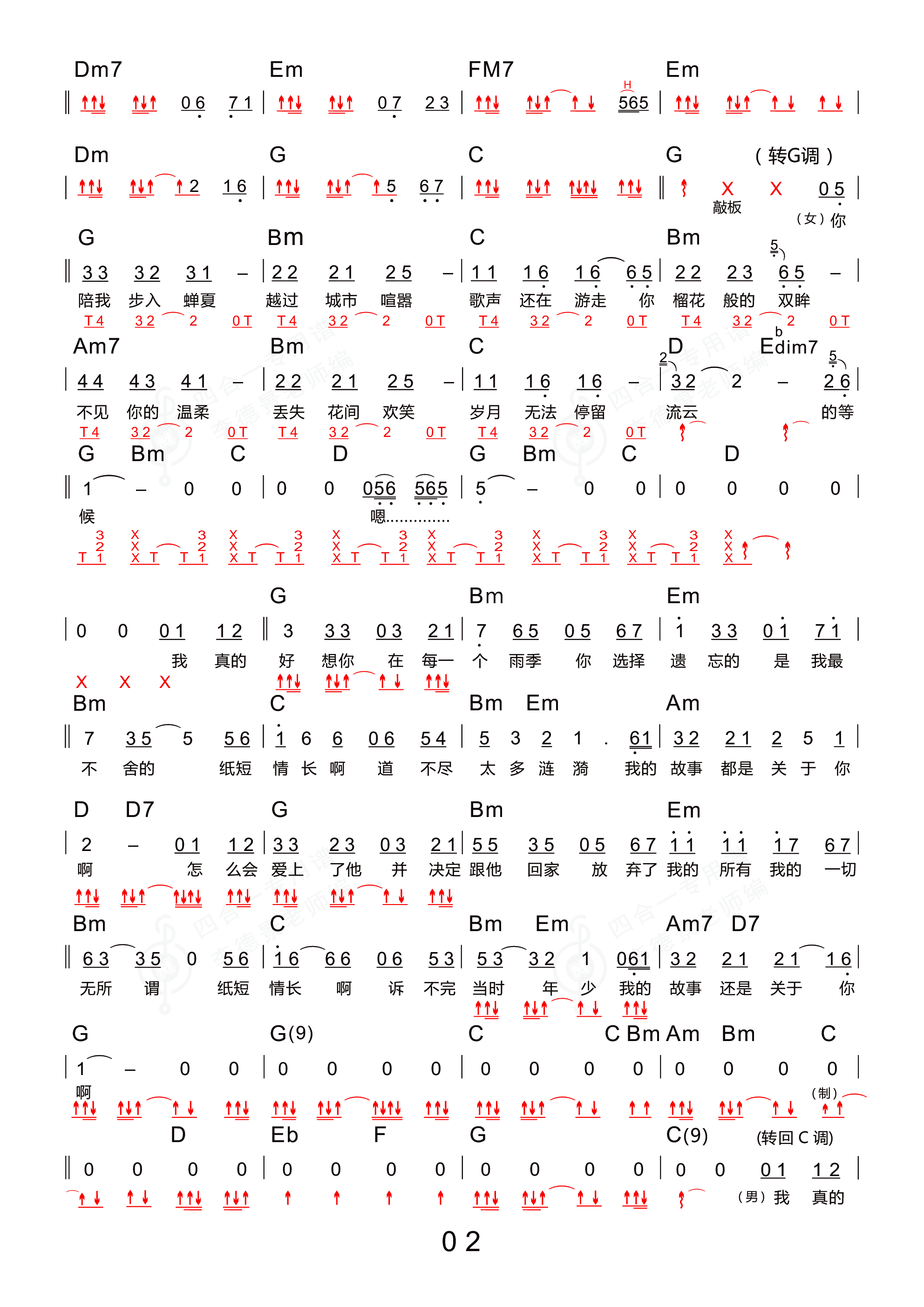 勇气木棉简谱_木棉简谱姜育恒(3)