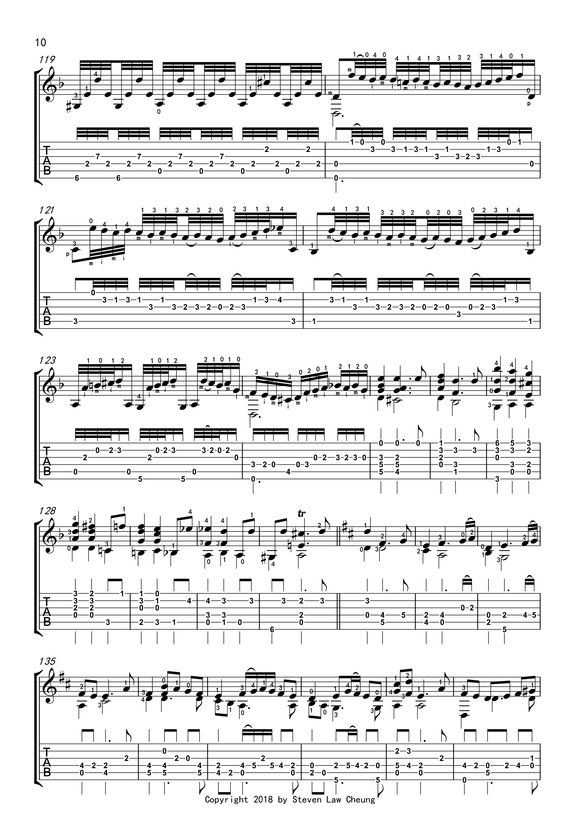 Bach BWV 1004 Chaconne Partita No.2吉他谱10