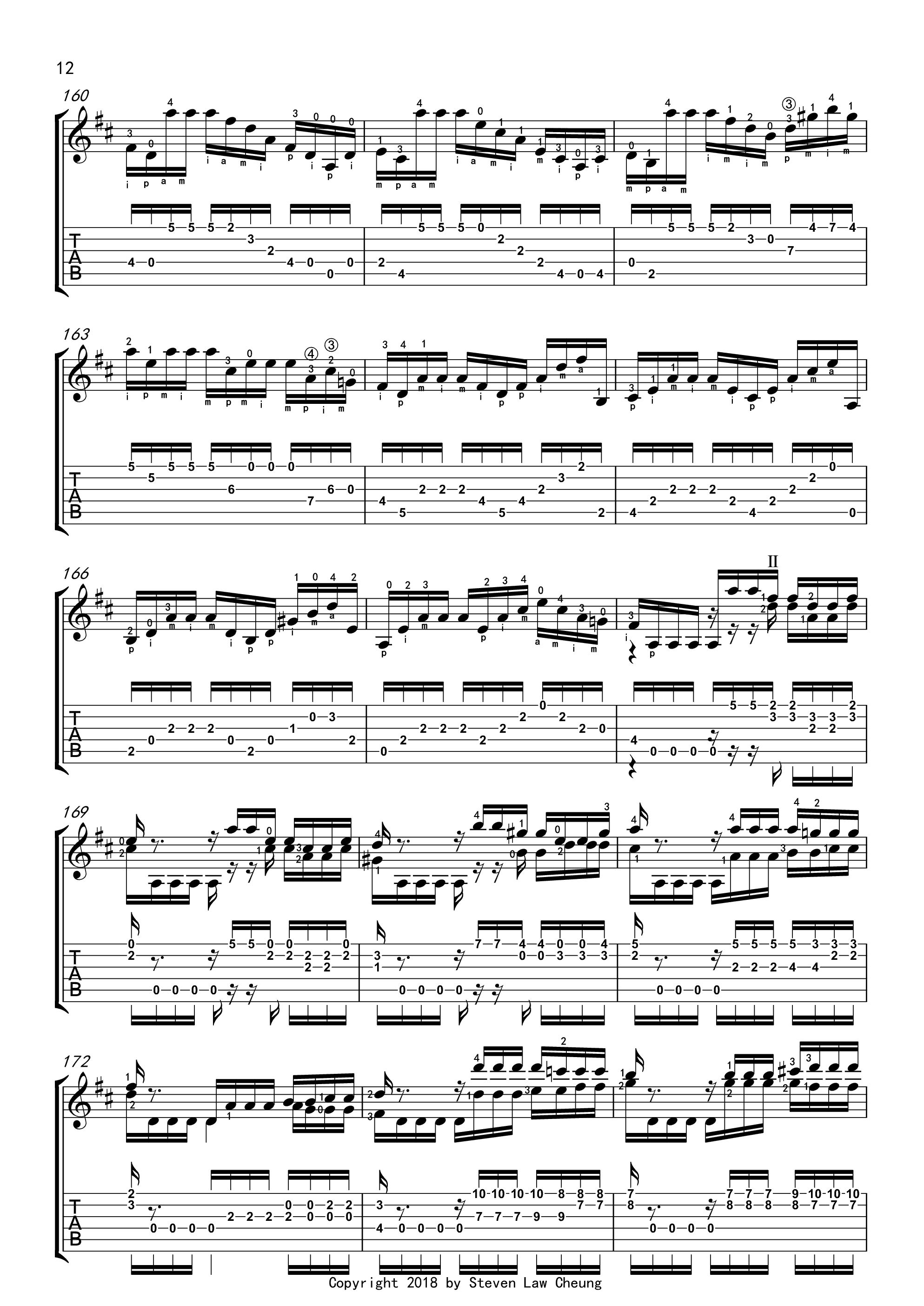 Bach BWV 1004 Chaconne Partita No.2吉他谱12