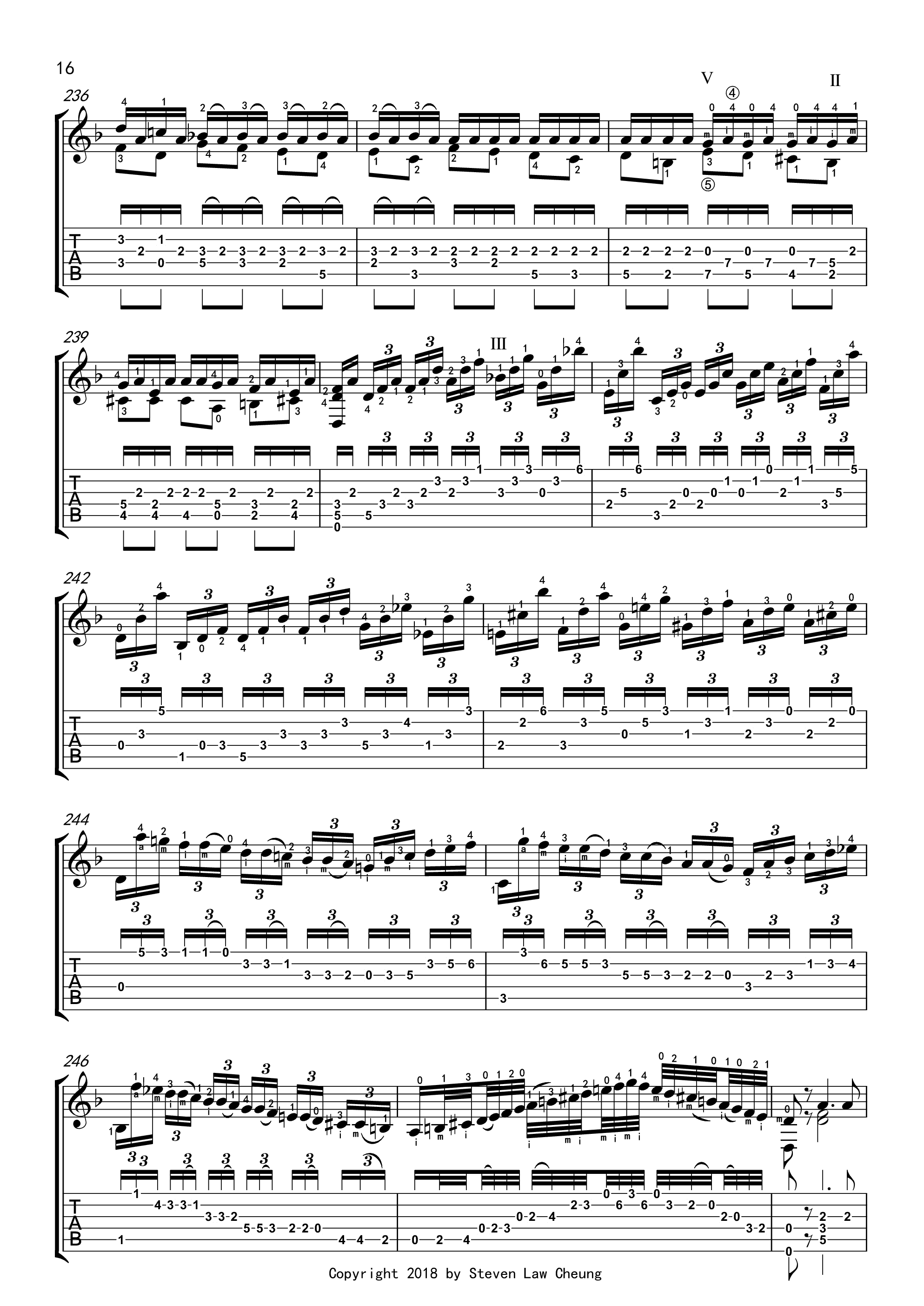 Bach BWV 1004 Chaconne Partita No.2吉他谱16