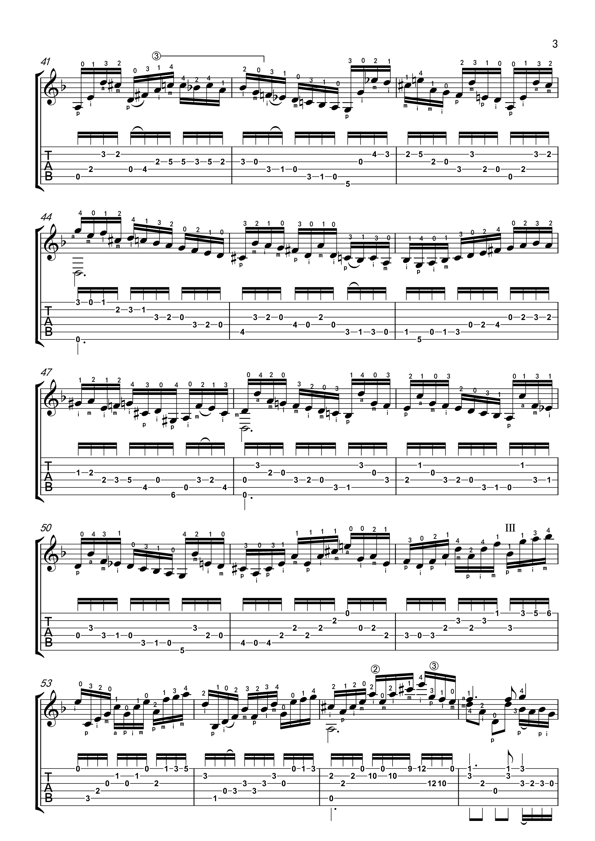 Bach BWV 1004 Chaconne Partita No.2吉他谱3