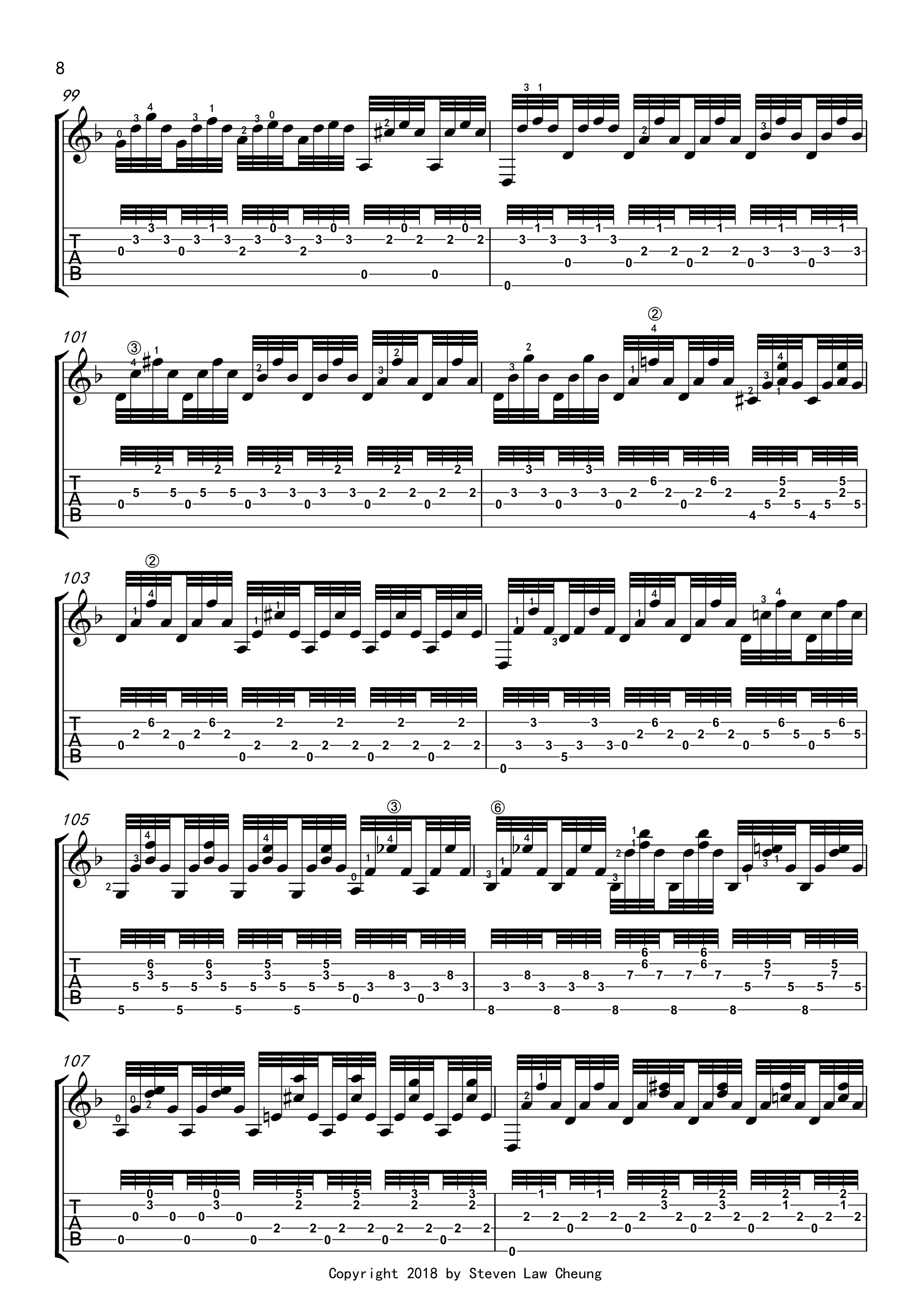 Bach BWV 1004 Chaconne Partita No.2吉他谱8