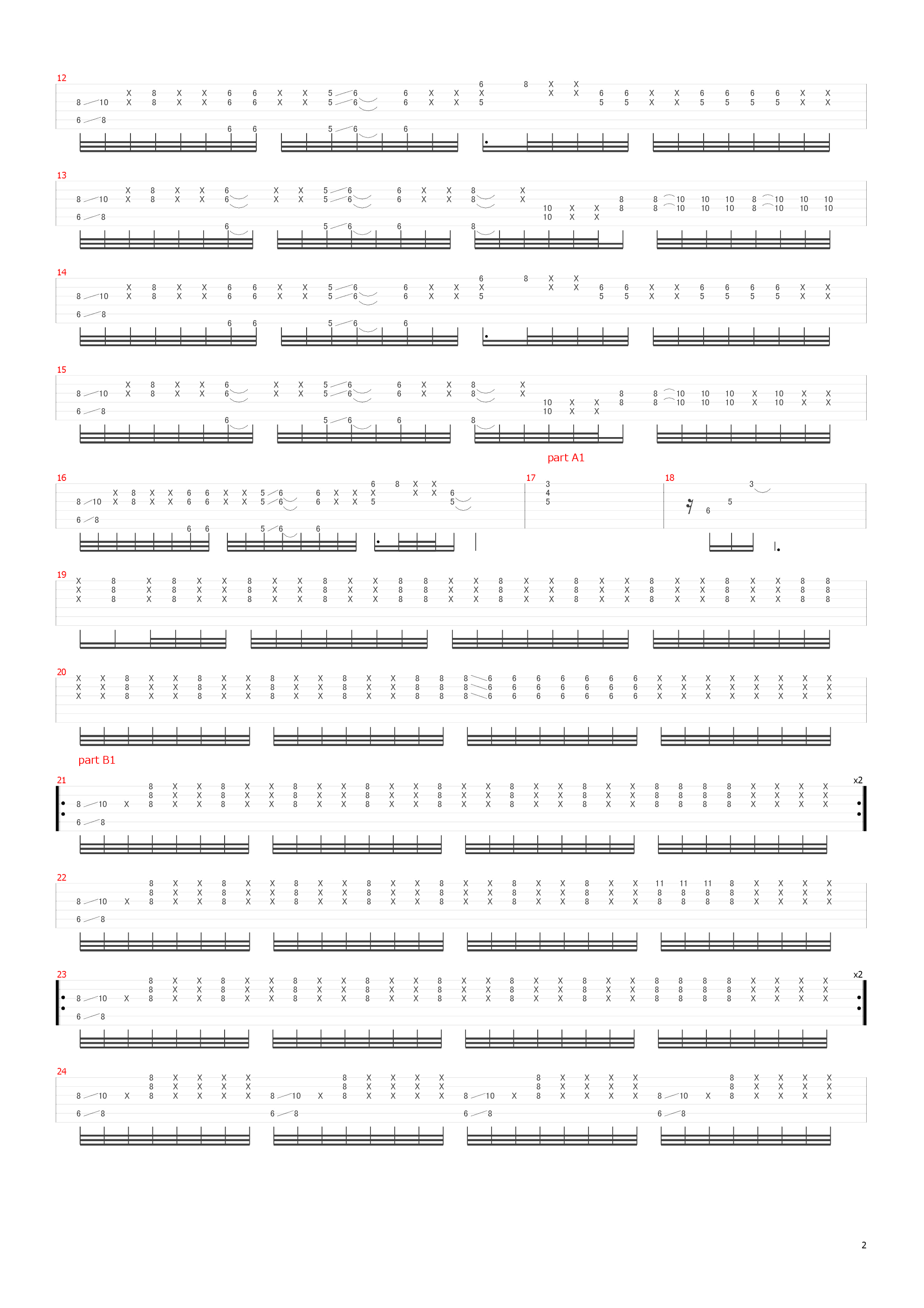 relive吉他谱2