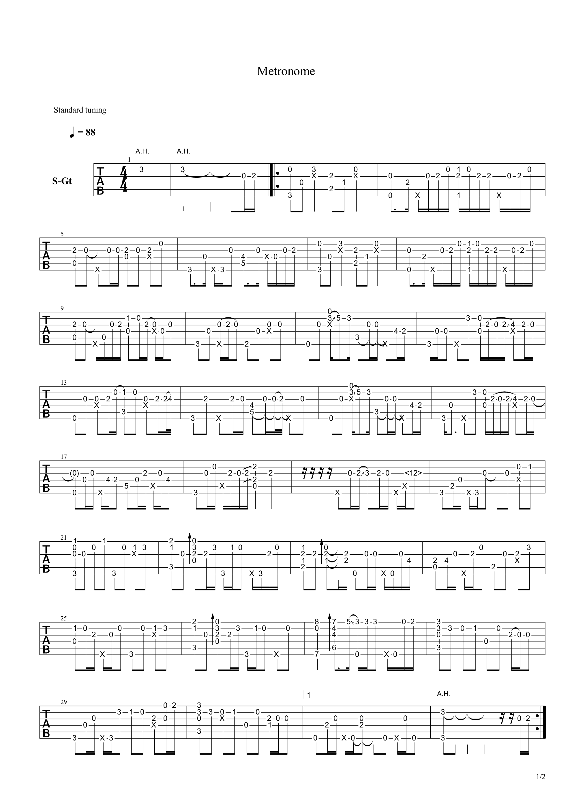 メトロノーム Metronome吉他谱1