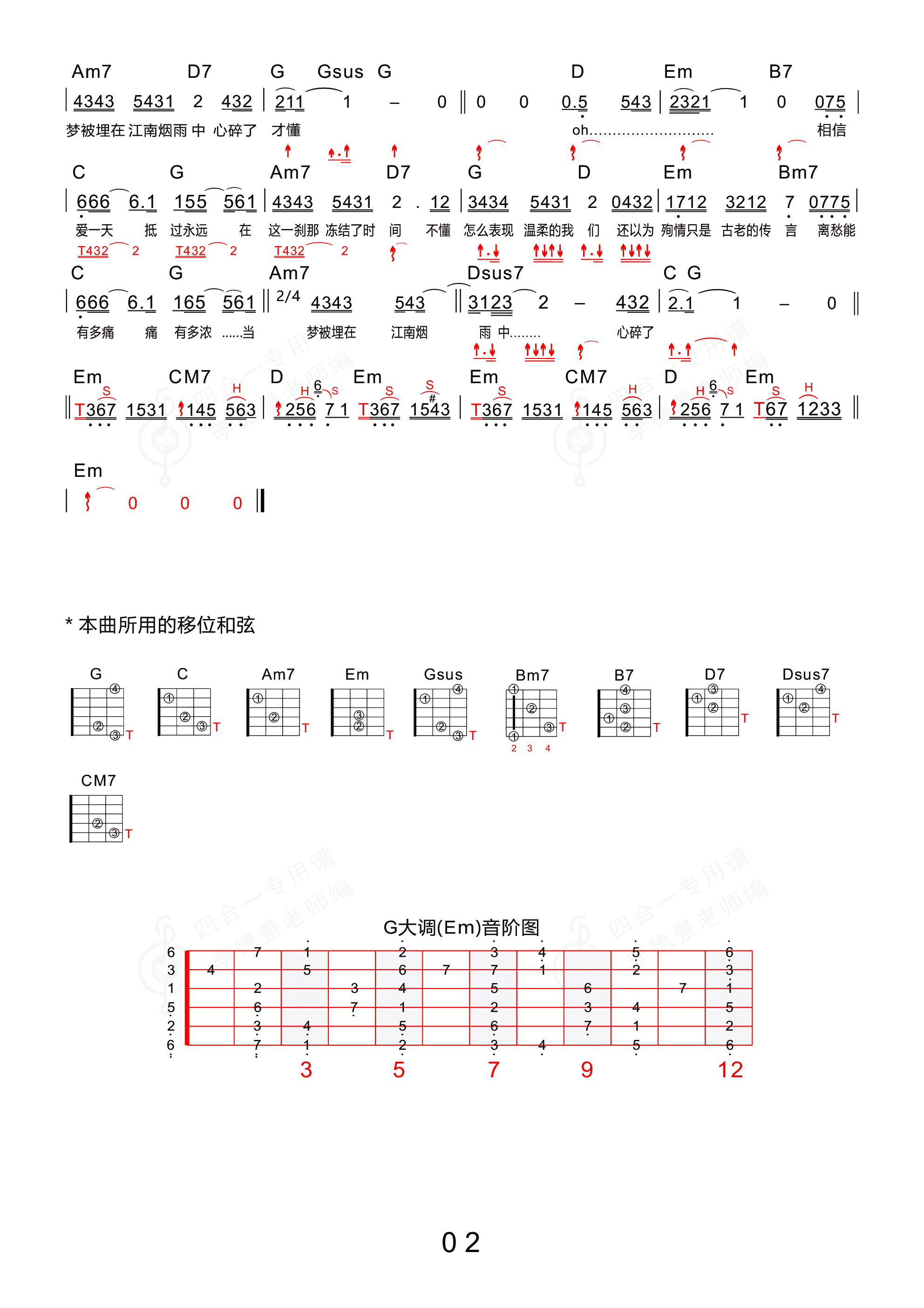 江南(新四合一吉他专用谱)吉他谱2