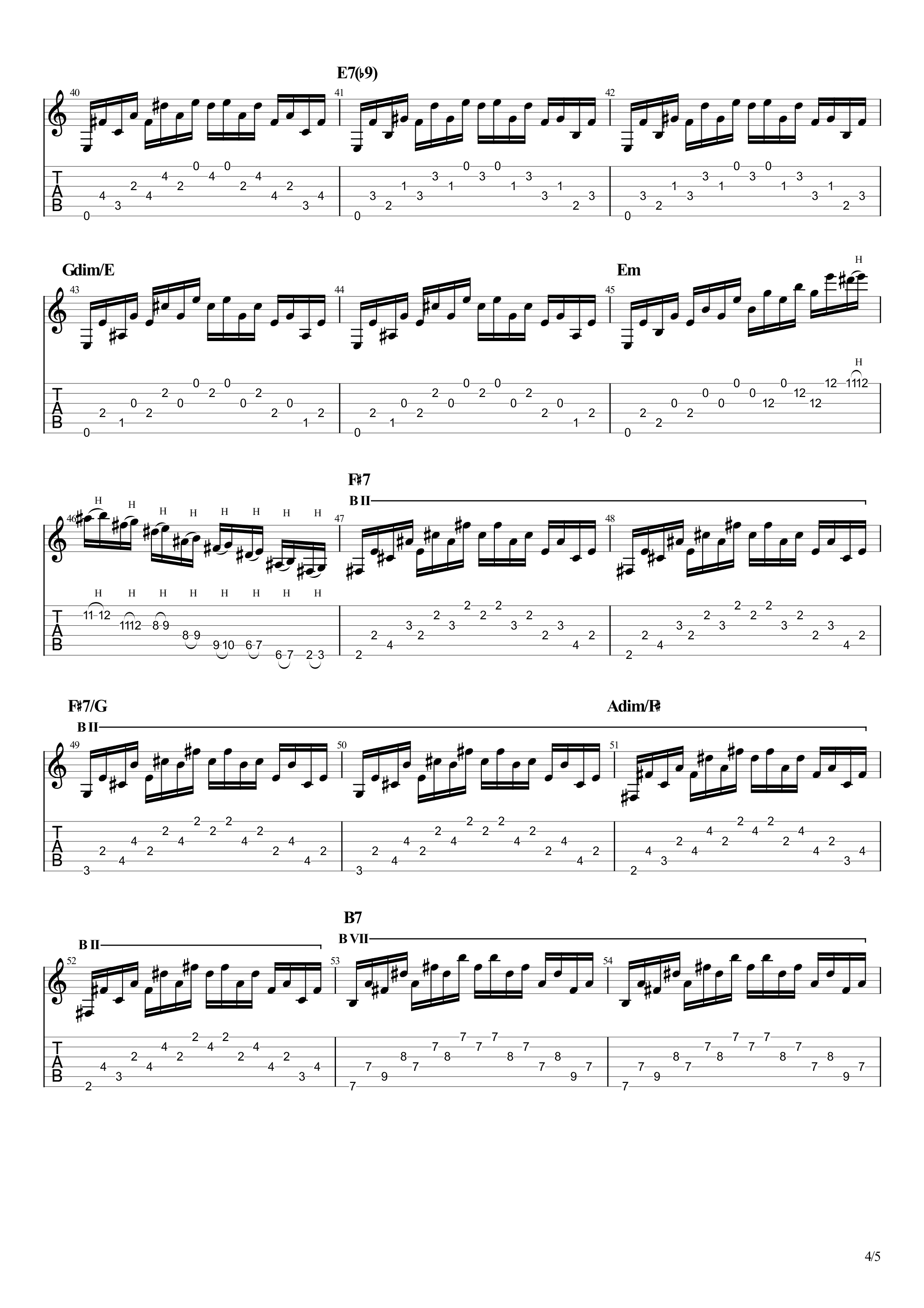 维拉罗伯斯练习曲1号（修改版）吉他谱4