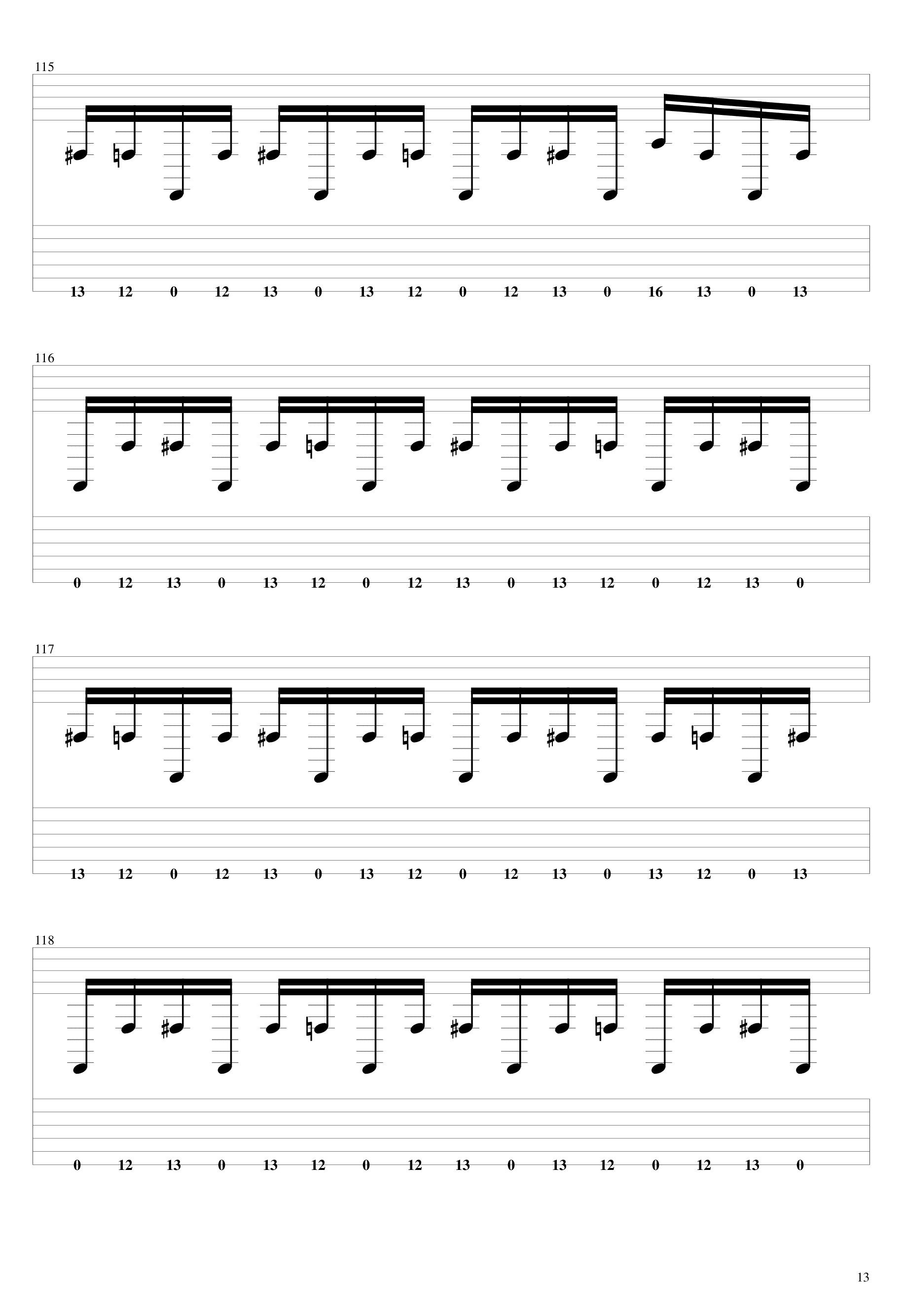 Low吉他谱13