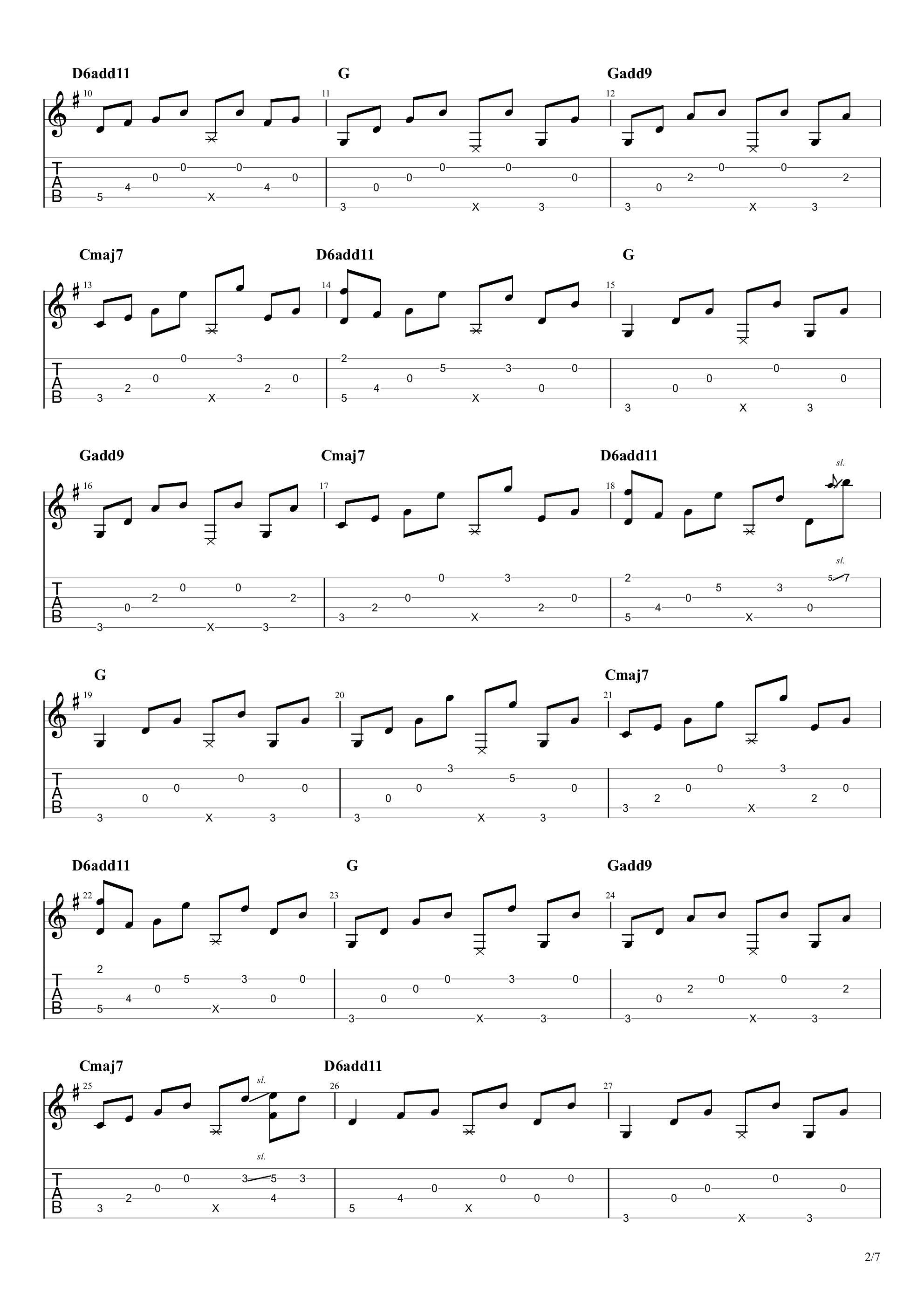日落潮汐吉他谱2